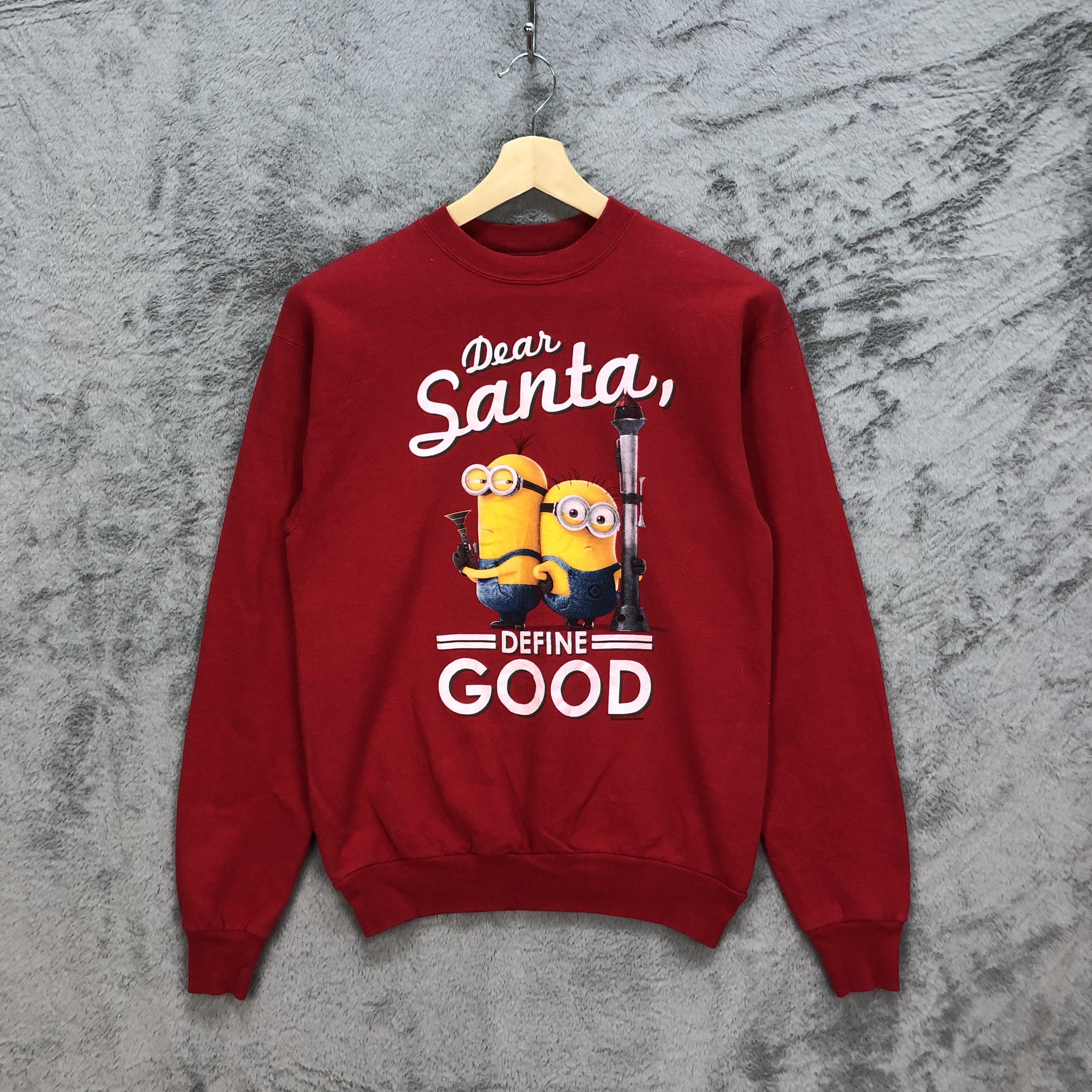 image of Cartoon Network x Hanes The Minions Printed Red Sweatshirts 6032-218, Men's (Size Small)