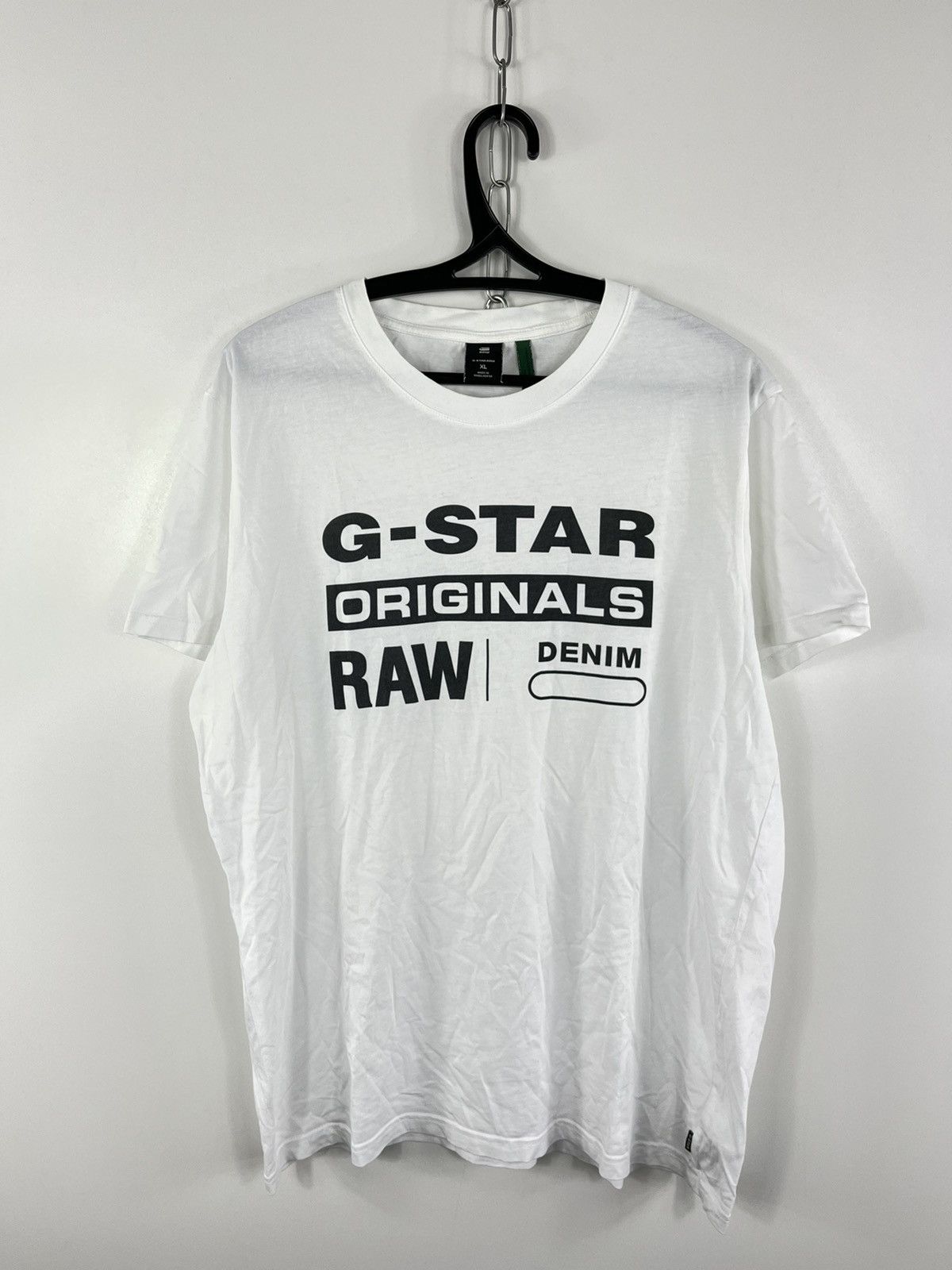 G-Star G-Star Raw T-Shirt White Big Centre Logo Size XL Size US XL / EU 56 / 4 - 1 Thumbnail