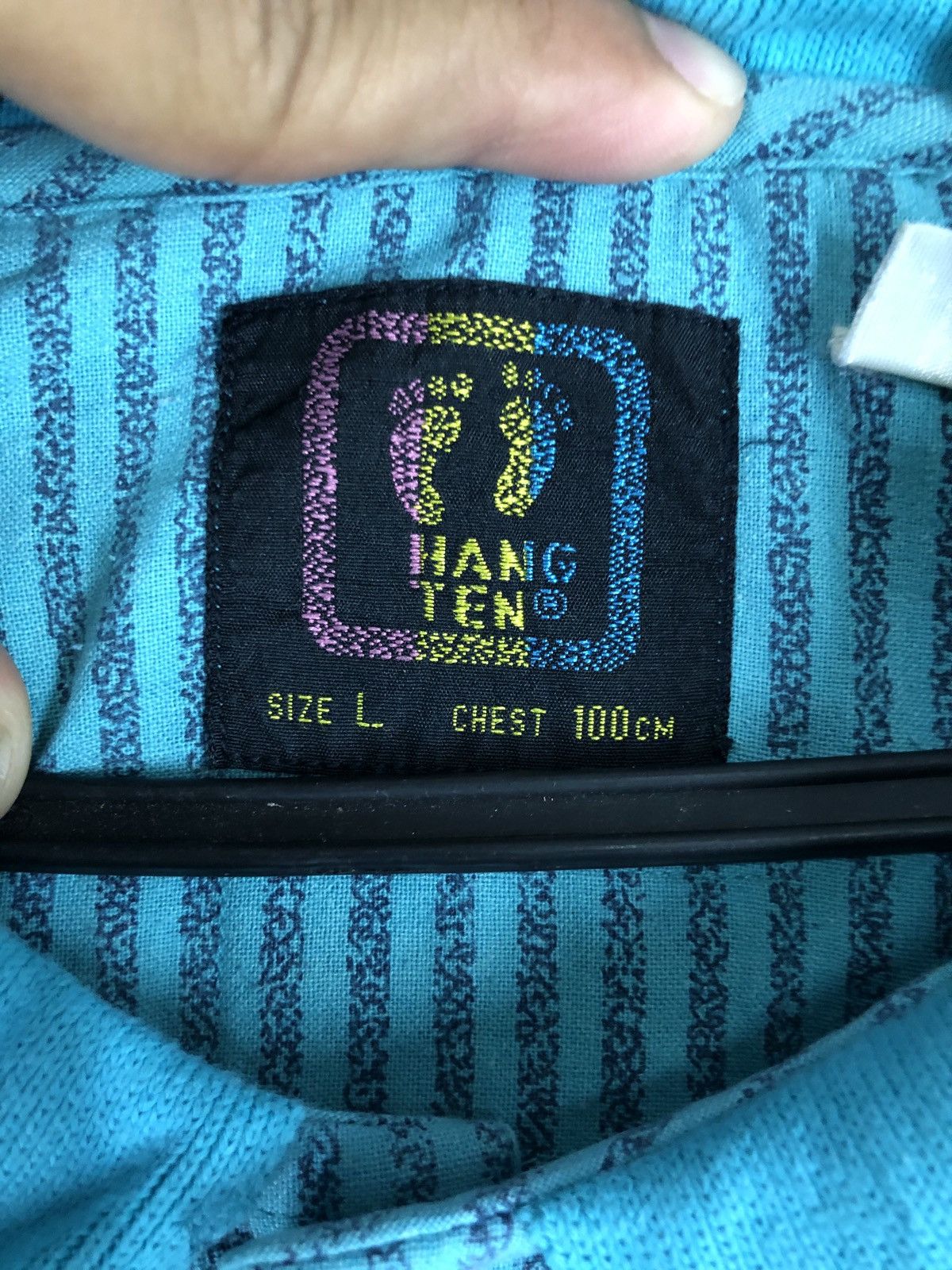 Hang Ten × Vintage Rare Hang Ten single pocket striped tshirt skate surf Size US L / EU 52-54 / 3 - 8 Thumbnail