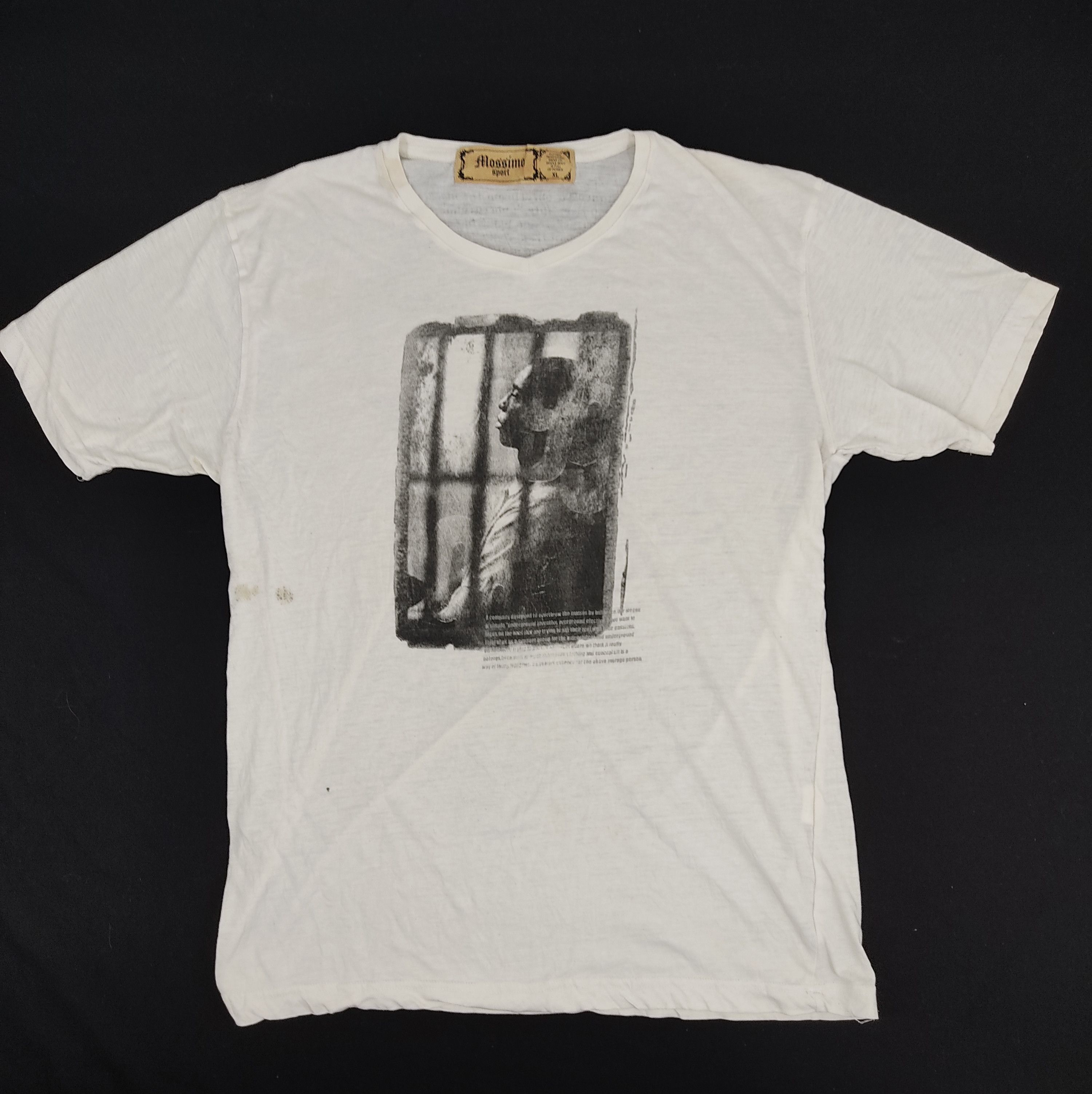 image of Art x Mossimo Vintage Mossimo Sport Big Printed Tee Paper Thin T-Shirt in White, Men's (Size Medium