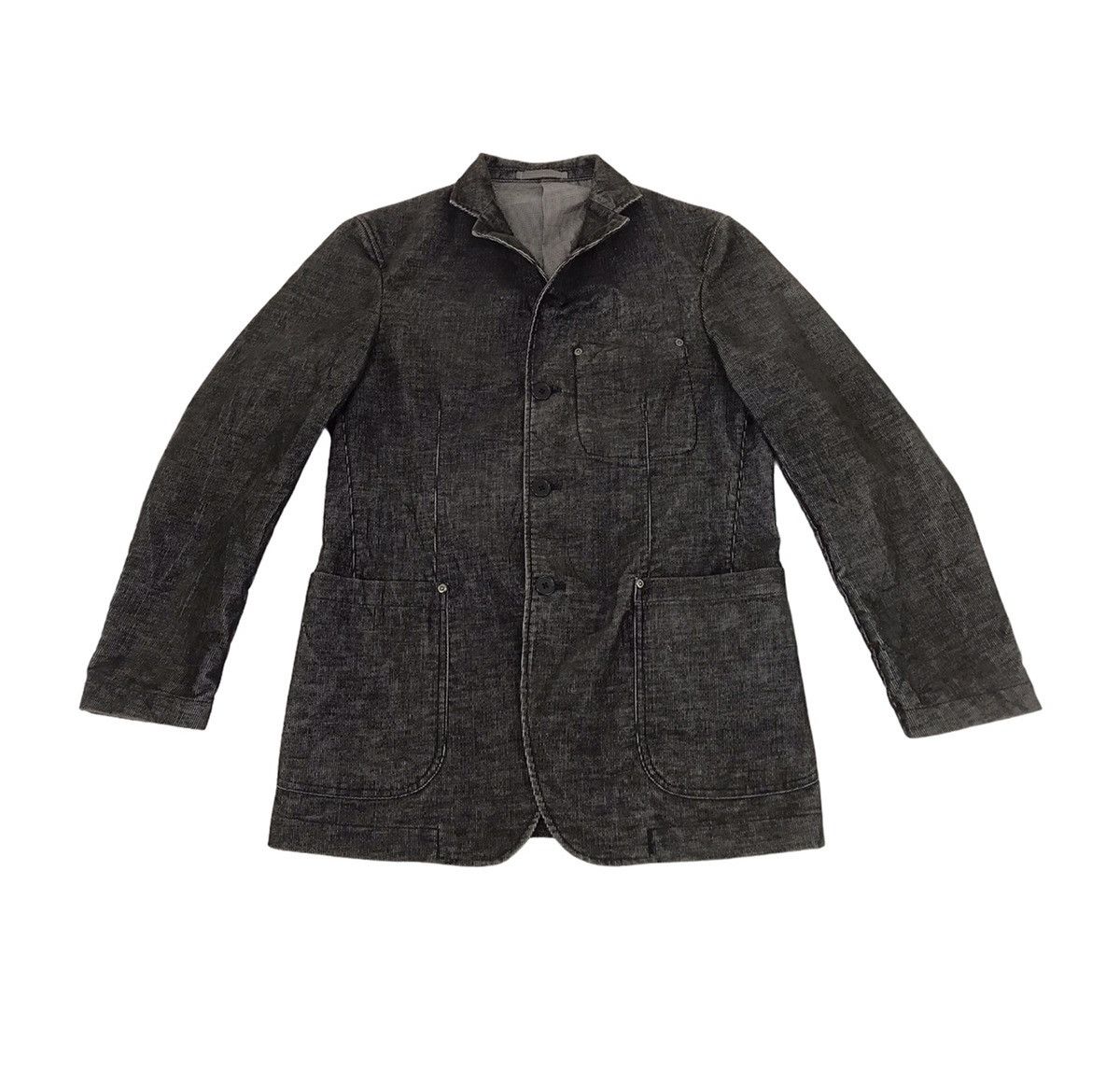 image of Vintage D'homme A Homme Jacket Corduroy Button Style in Black, Men's (Size Medium)