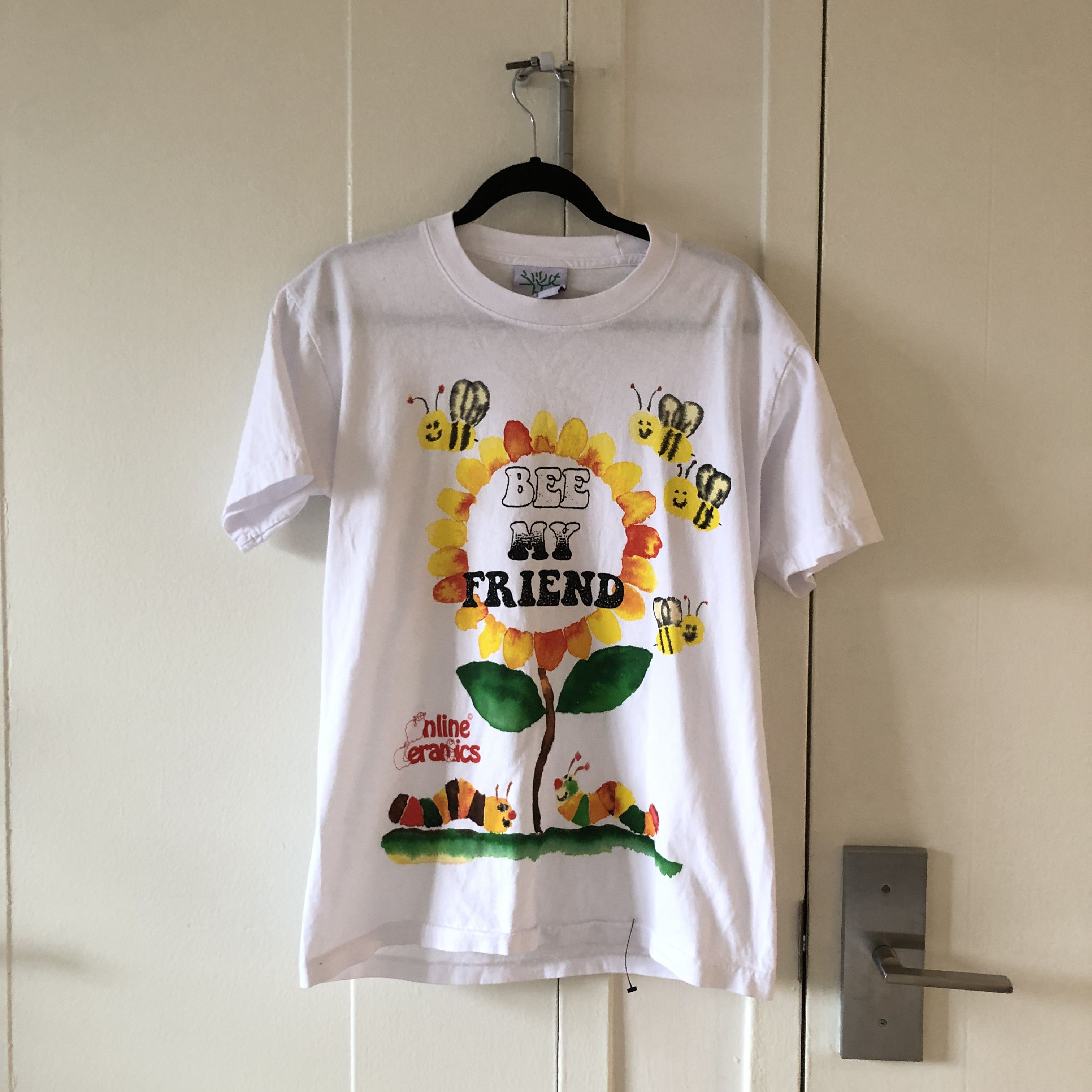 image of Online Ceramics Bee My Friend Tee in White, Men's (Size Small)