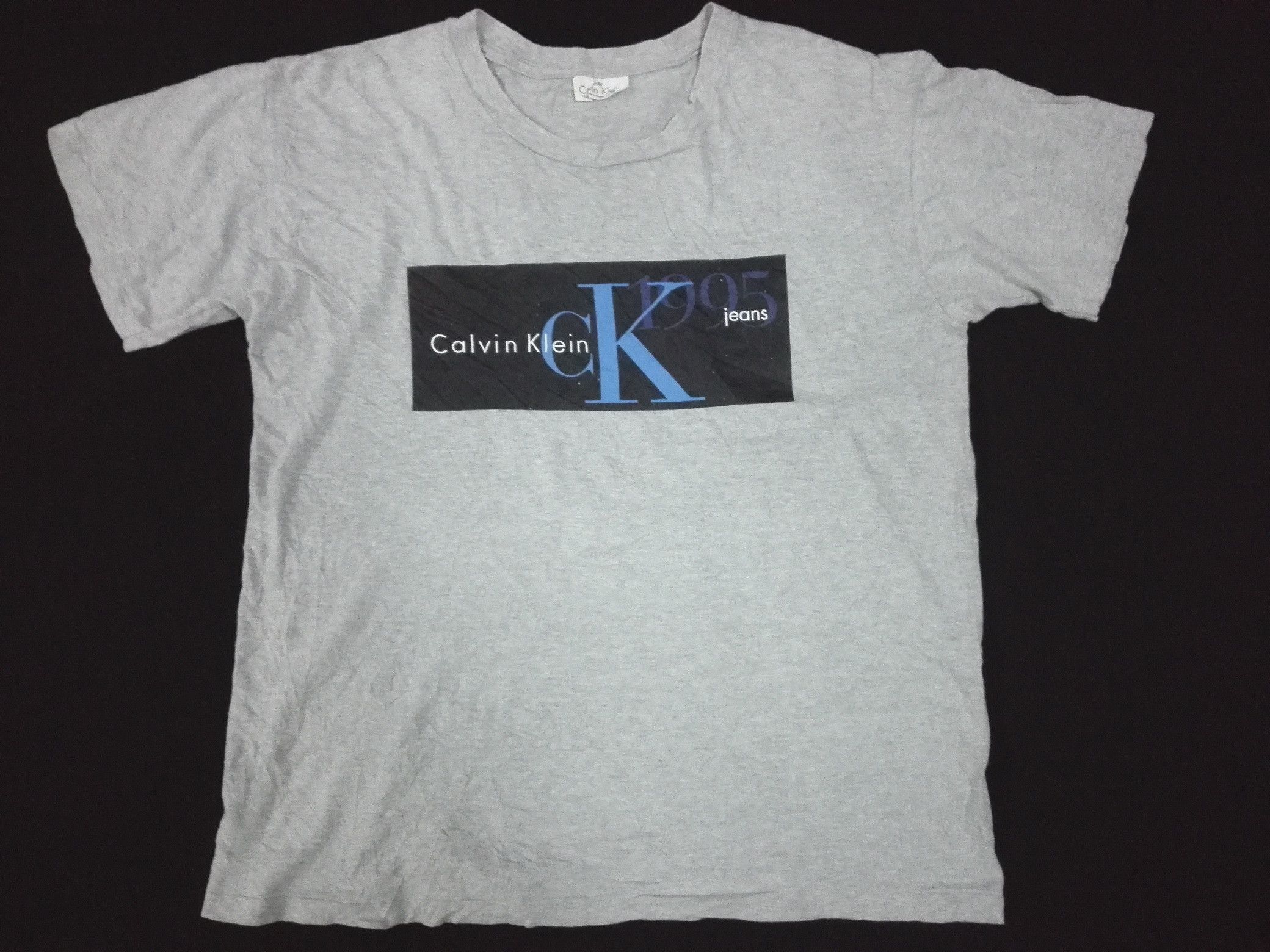 image of 1990X Clothing x Calvin Klein Vintage 90's Ck Calvin Klein Jeans Tee in Grey, Men's (Size Medium)