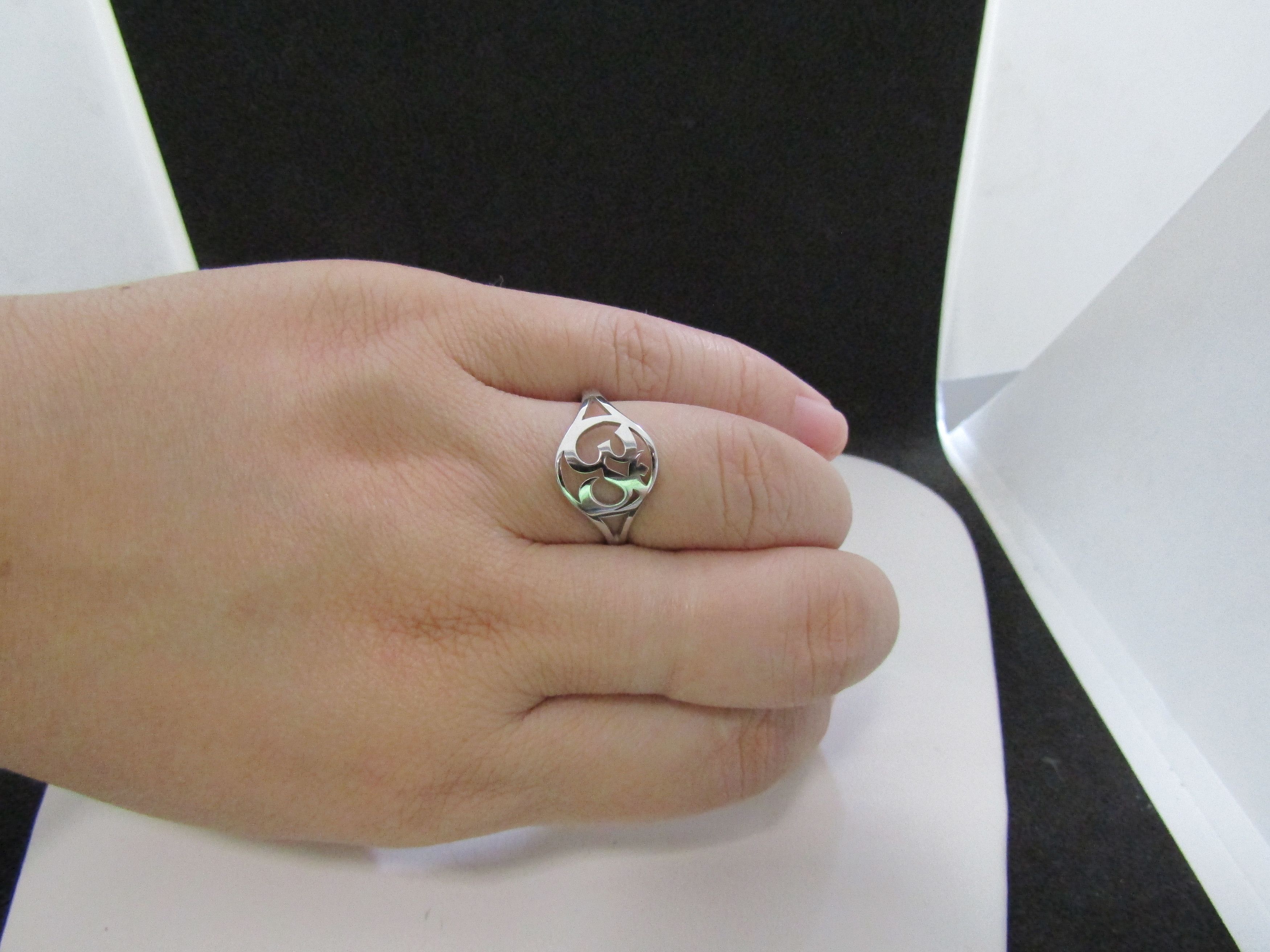 Jewelry Om Silver Stainless Steel Ring - size 8.75 Size ONE SIZE - 3 Thumbnail