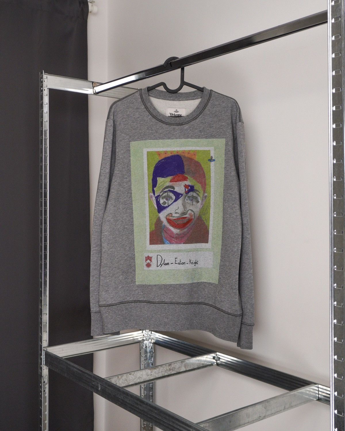 image of Vivienne Westwood Dylan Eaton Knight Print Sweatshirt in Grey, Men's (Size XS)