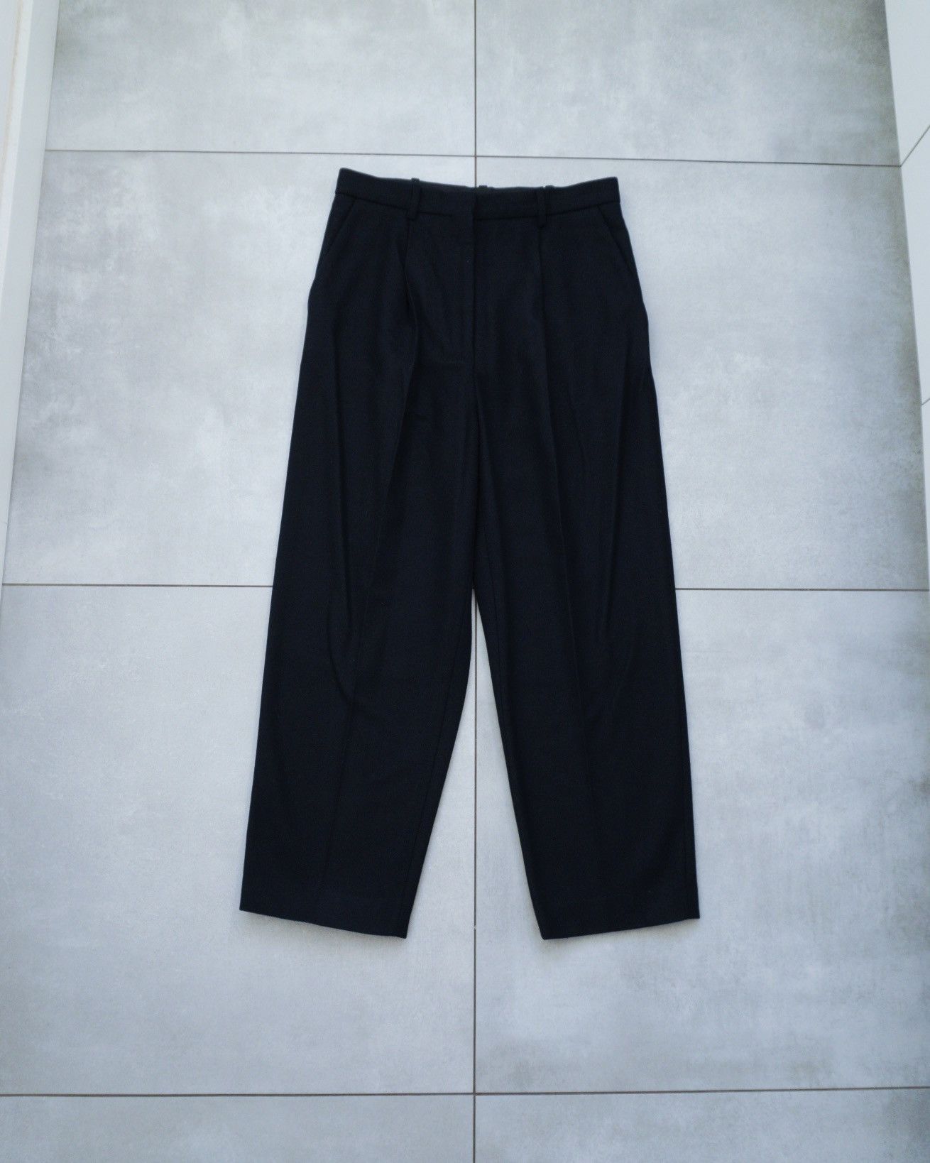 image of Acne Studios Paw16 Baggy Fit Cashmere Wool Pants in Blue, Women's (Size 26)