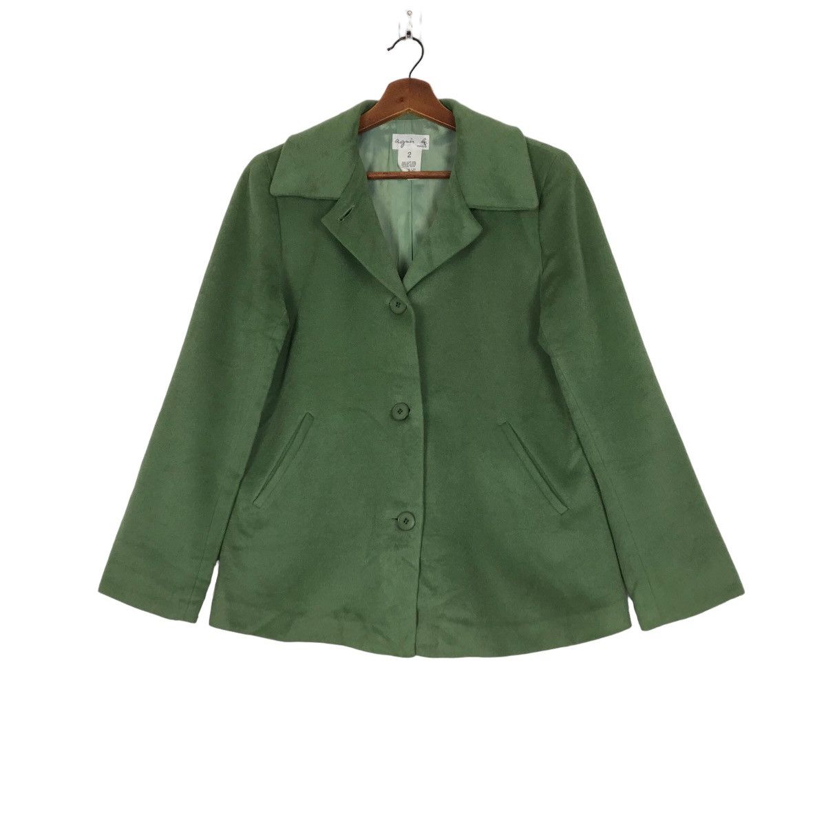agnes b. Vintage Agnes B. Paris Green Wool Jacket Made In Japan Size M / US 6-8 / IT 42-44 - 2 Thumbnail