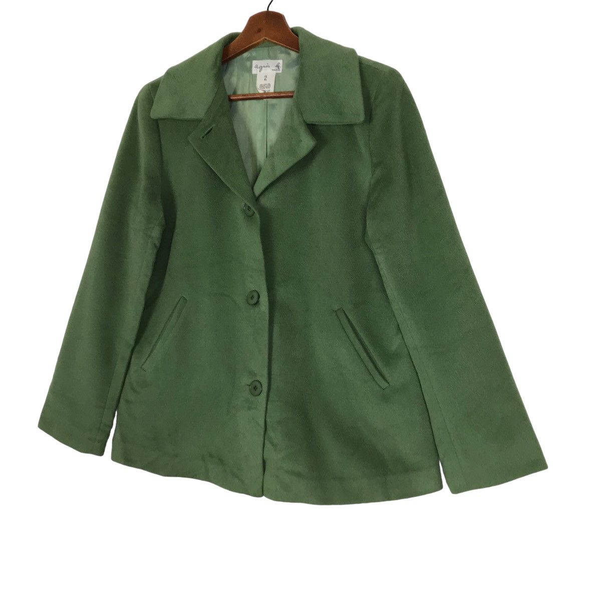 agnes b. Vintage Agnes B. Paris Green Wool Jacket Made In Japan Size M / US 6-8 / IT 42-44 - 4 Thumbnail