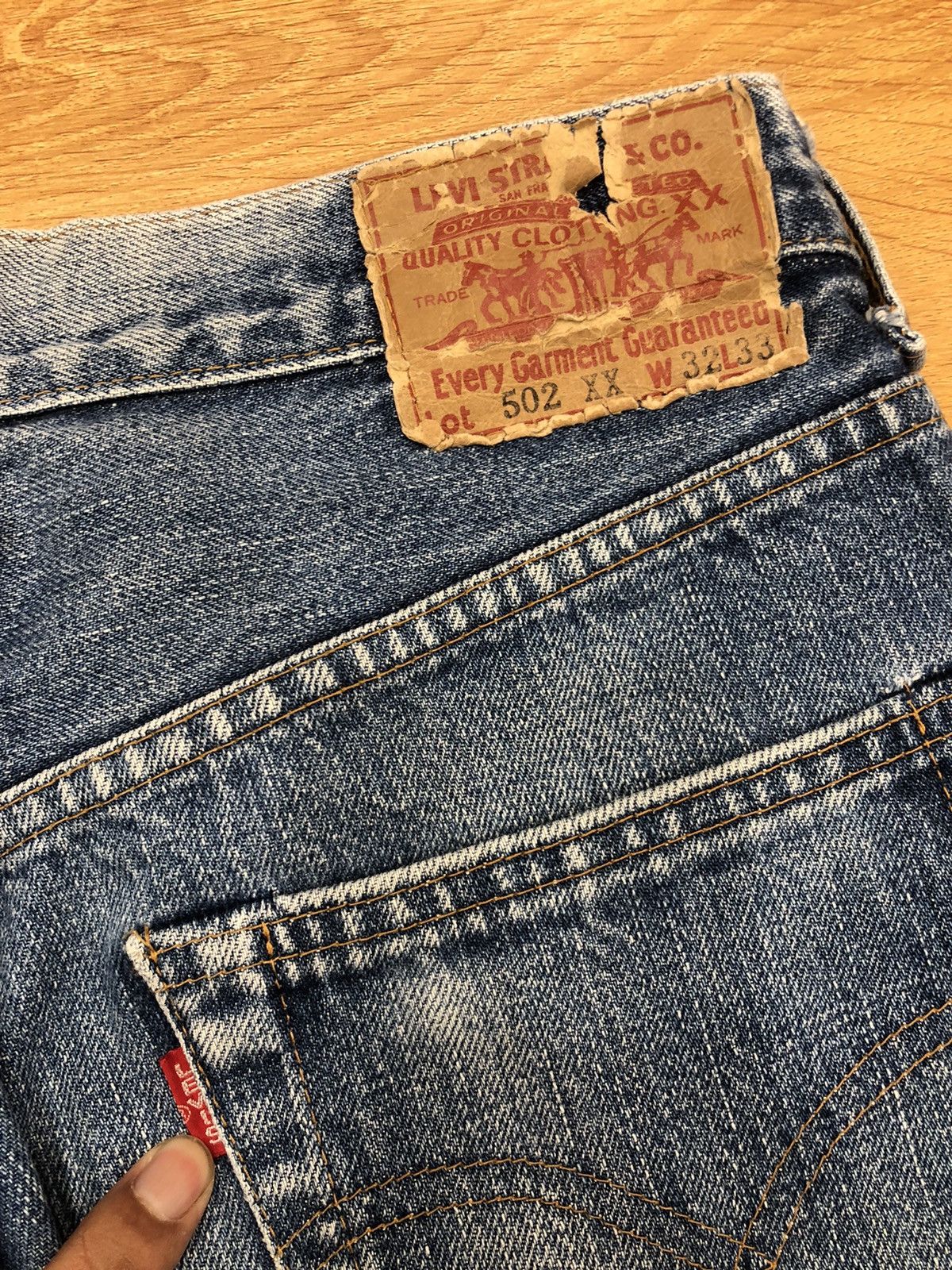 Levi's vtg 90s Levi’s 502XX Big E Size US 31 - 5 Thumbnail