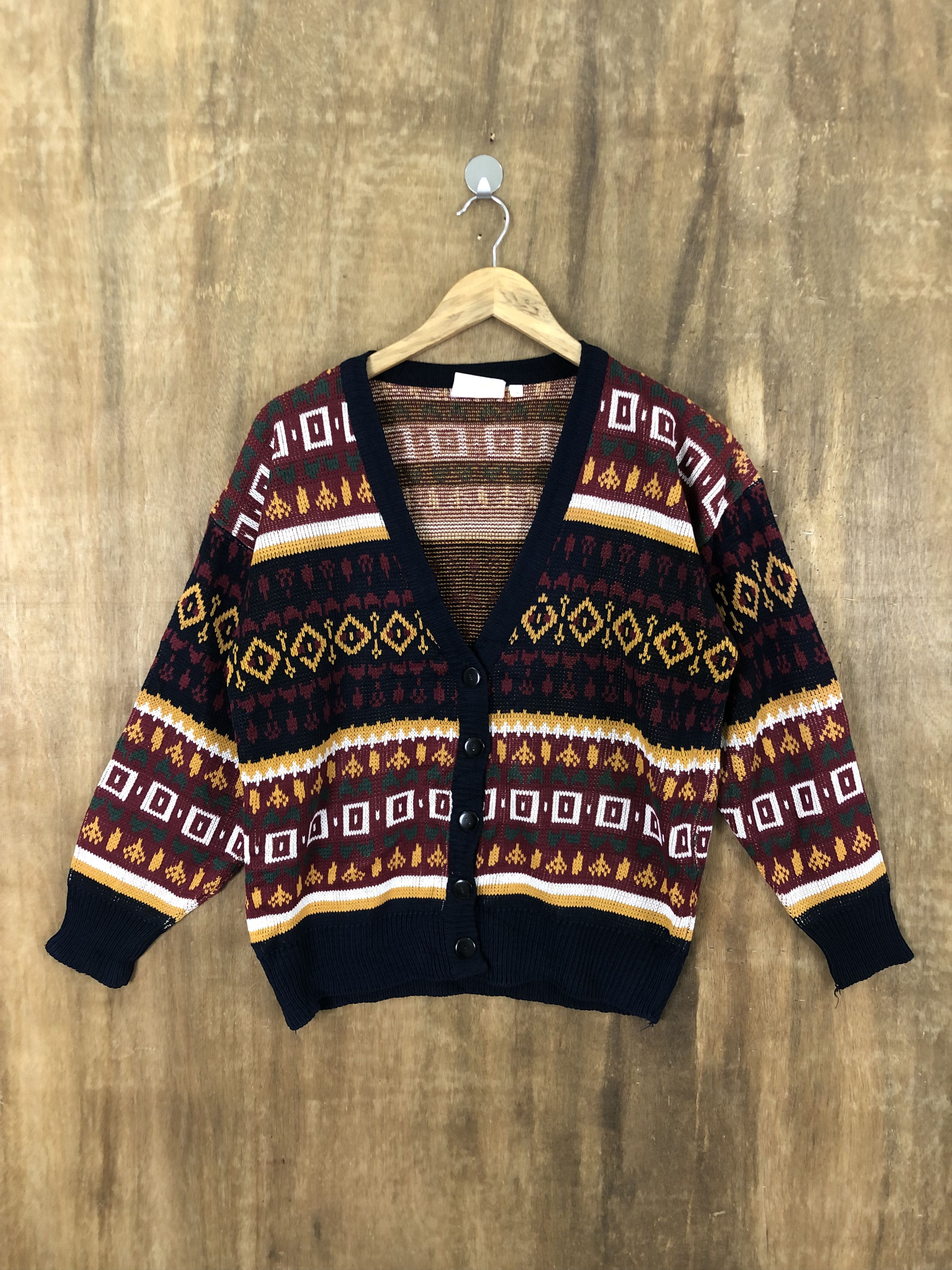 Cardigan Navajo Tribal Knit Homespun Cardigan Grailed
