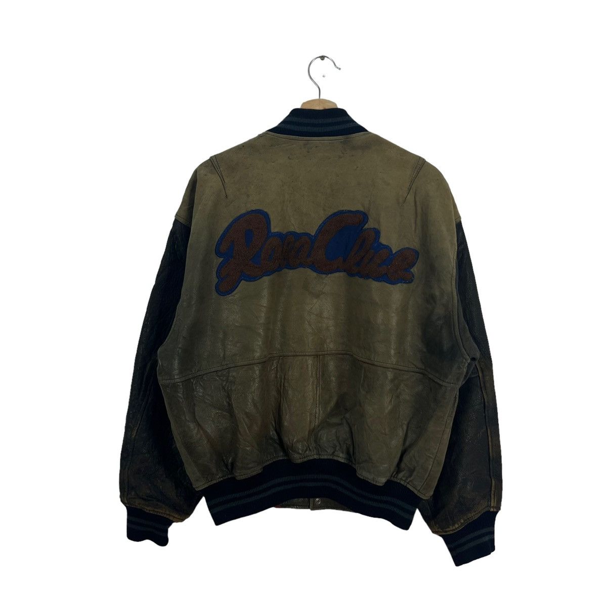 Japanese Brand VINTAGE LEATHER VARSITY JACKET ROBO COLLECTIONCLUB BIG LOGO Size US L / EU 52-54 / 3 - 6 Thumbnail