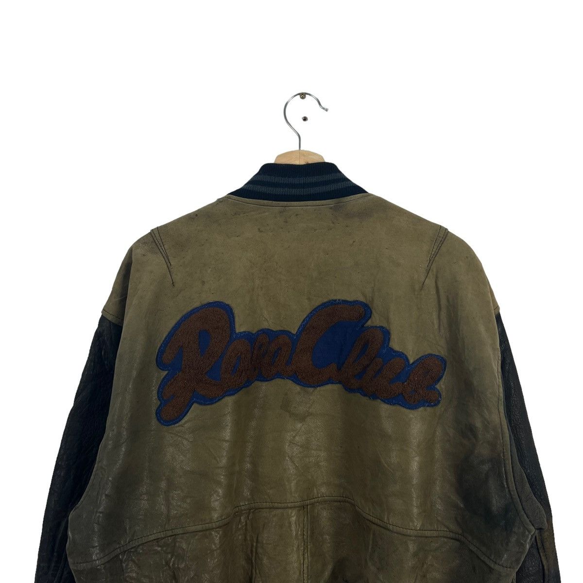 Japanese Brand VINTAGE LEATHER VARSITY JACKET ROBO COLLECTIONCLUB BIG LOGO Size US L / EU 52-54 / 3 - 8 Thumbnail