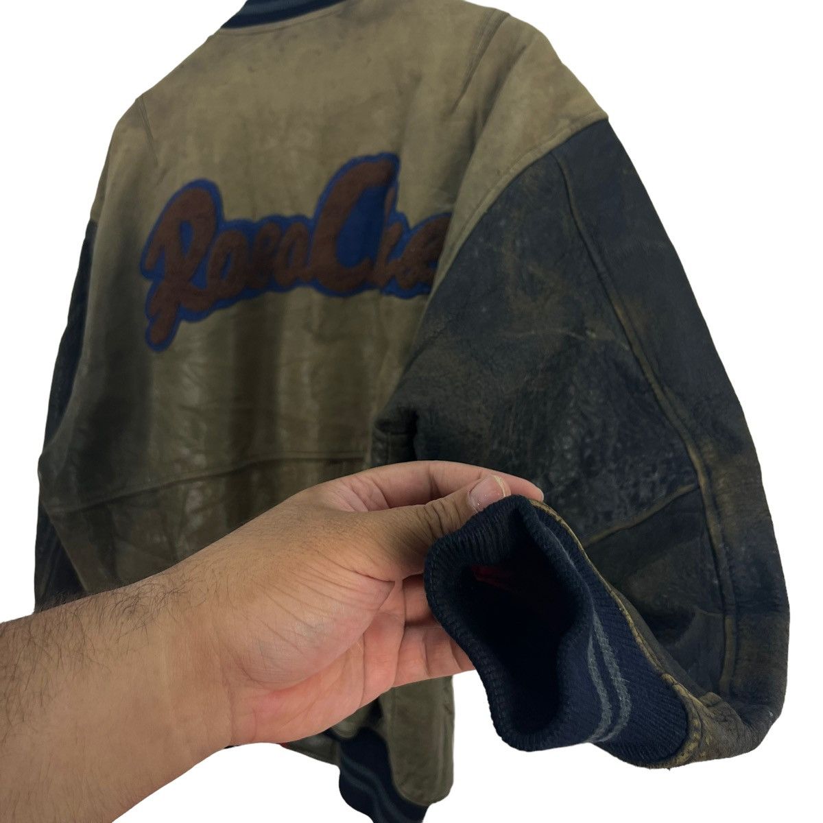 Japanese Brand VINTAGE LEATHER VARSITY JACKET ROBO COLLECTIONCLUB BIG LOGO Size US L / EU 52-54 / 3 - 10 Thumbnail