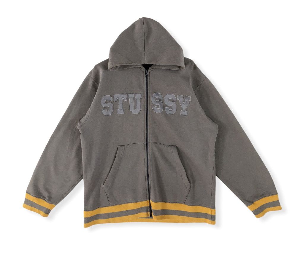 STUSSY JAPAN BIG LOGO PATCH ZIPPER HOODIE