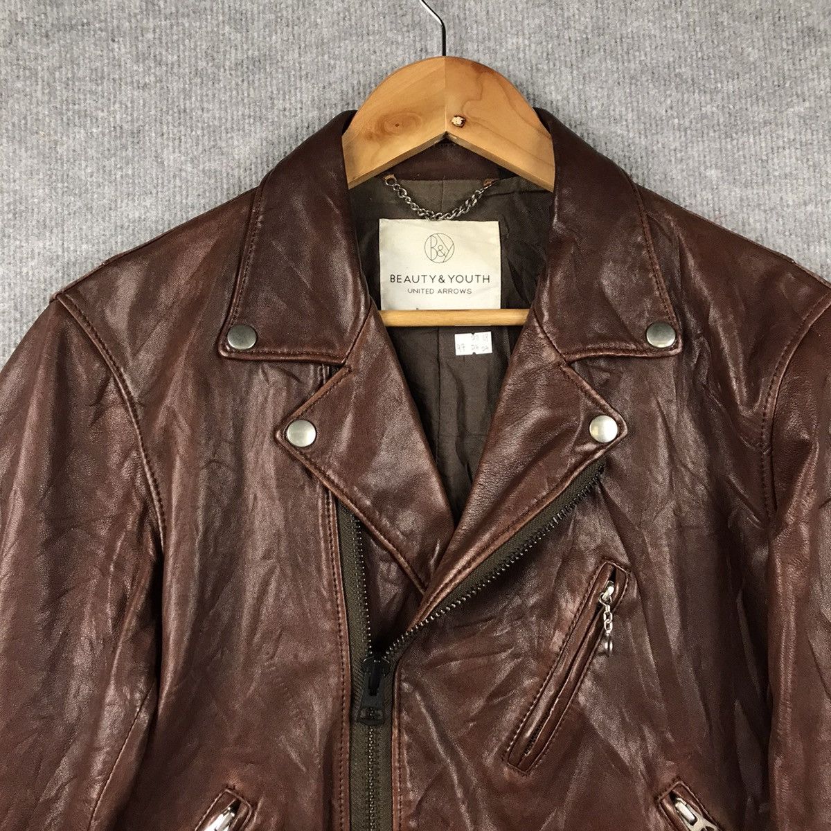 14th Addiction × United Arrows JAPAN STYLE UNITED ARROWS LEATHER DOUBLE COLLAR JACKET 97 Size US M / EU 48-50 / 2 - 2 Thumbnail