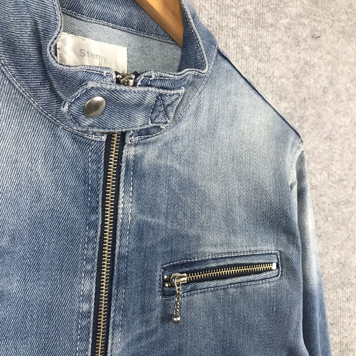 Other DENIM FADED STERNY BIKER BLUE DENIM JACKET Size US L / EU 52-54 / 3 - 4 Thumbnail
