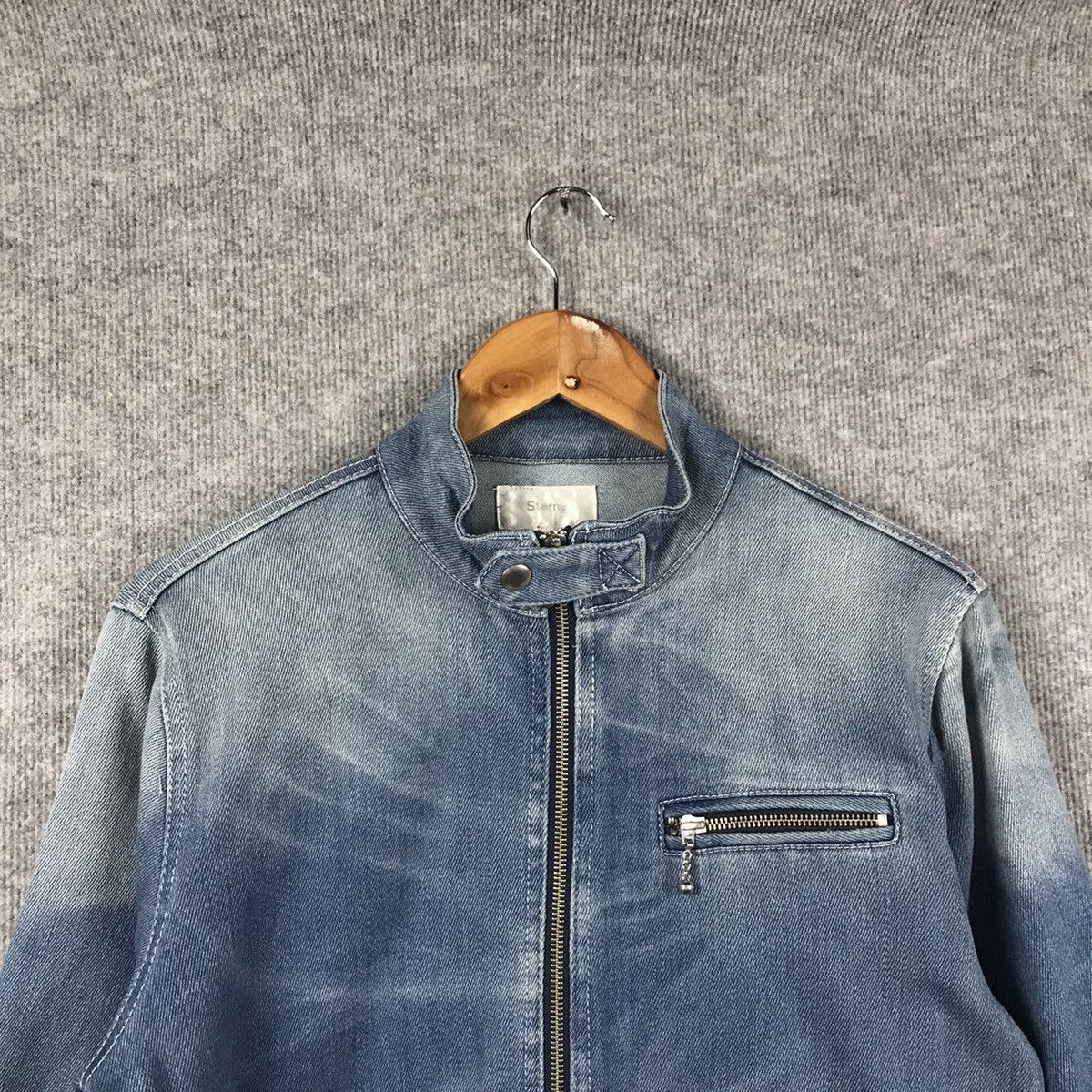 Other DENIM FADED STERNY BIKER BLUE DENIM JACKET Size US L / EU 52-54 / 3 - 2 Thumbnail