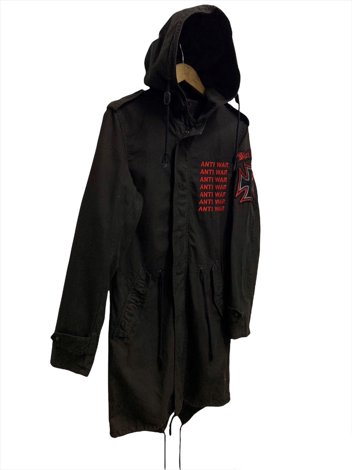 Parka London The Soloist “Anti War” Embroidered FishTail Black Wash Parka Size US M / EU 48-50 / 2 - 4 Thumbnail