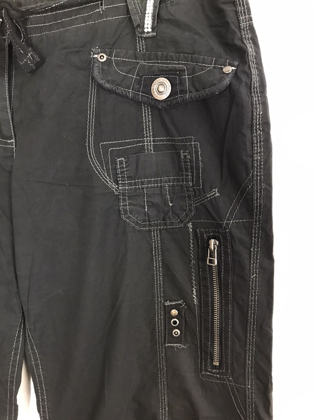 Japanese Brand × Vintage Vintage Next Japanese Brand Black Cargo Pant Multi Pocket Size US 37 - 3 Thumbnail