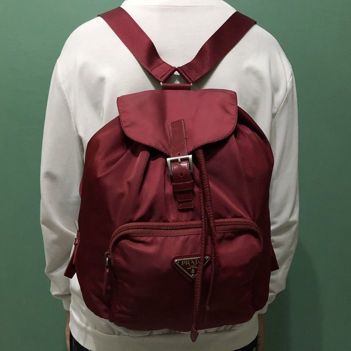 Prada Prada Red Naylon Backpack Size ONE SIZE - 4 Thumbnail