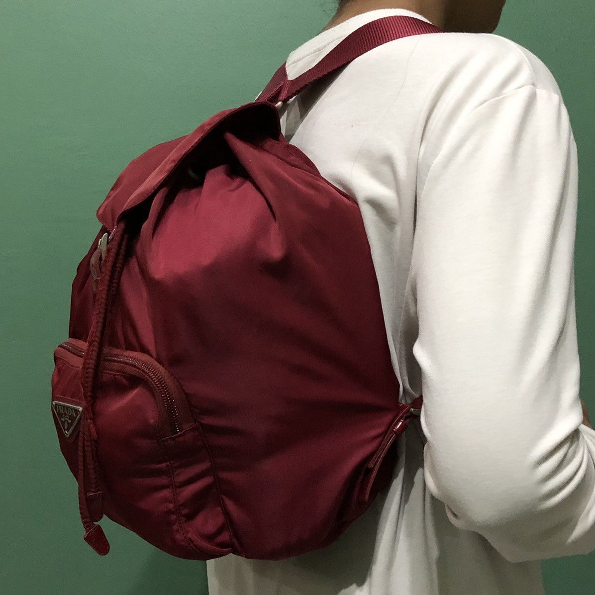 Prada Prada Red Naylon Backpack Size ONE SIZE - 2 Thumbnail