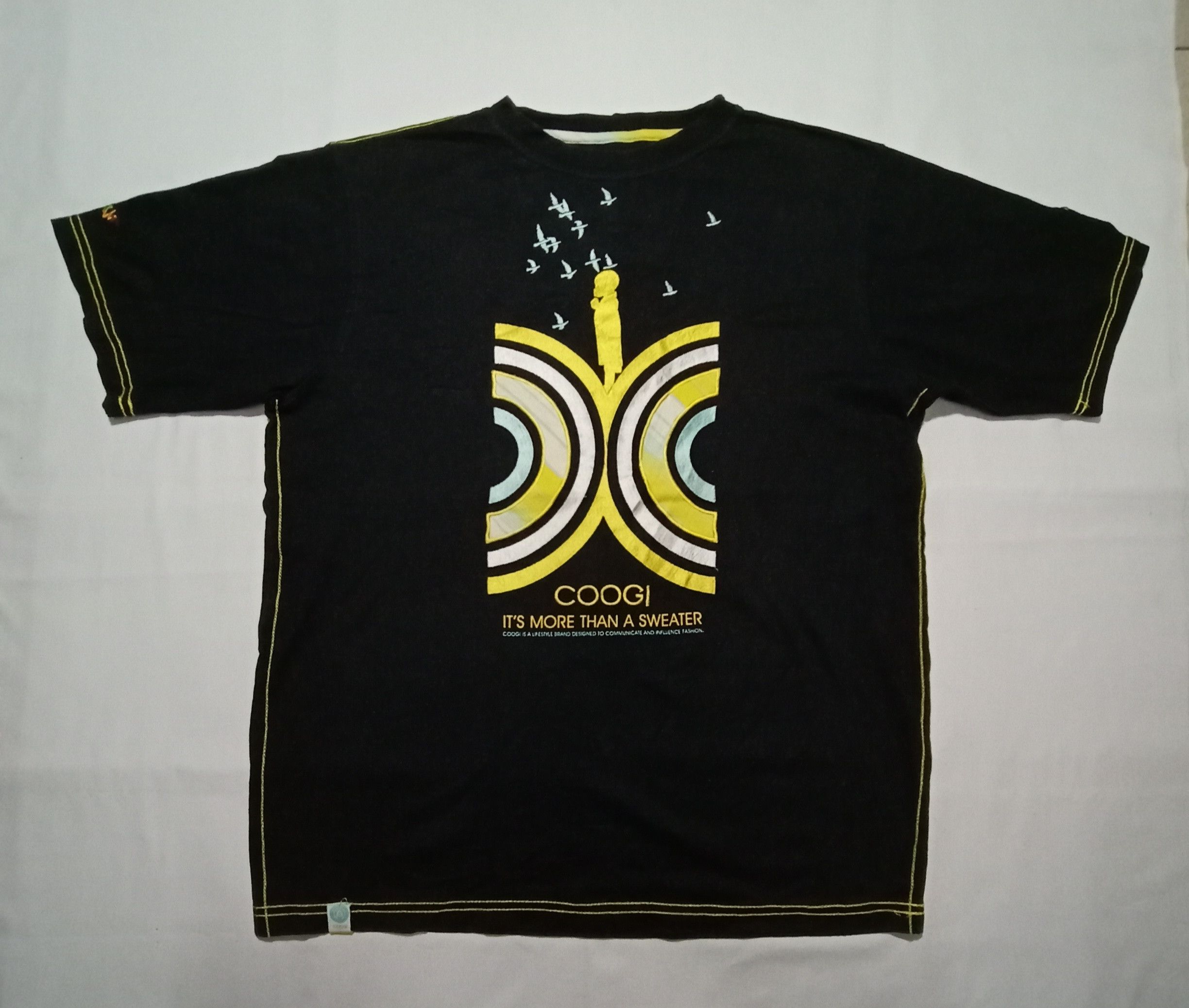 image of Coogi Its More Than A Sweater Black Tee Embroidery Logo, Men's (Size Large)