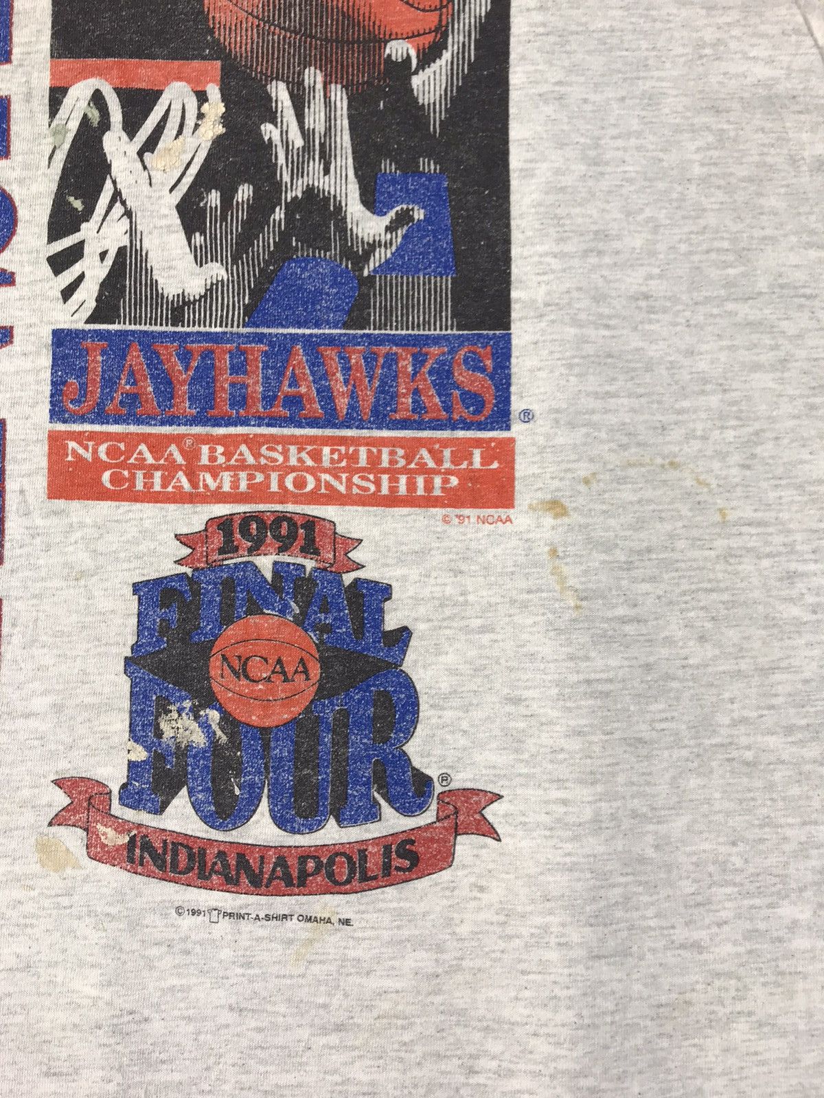 NCAA 90s NCAA Basketball Jayhawks Kansas Indianapolis Tour Tee Size US XL / EU 56 / 4 - 3 Thumbnail