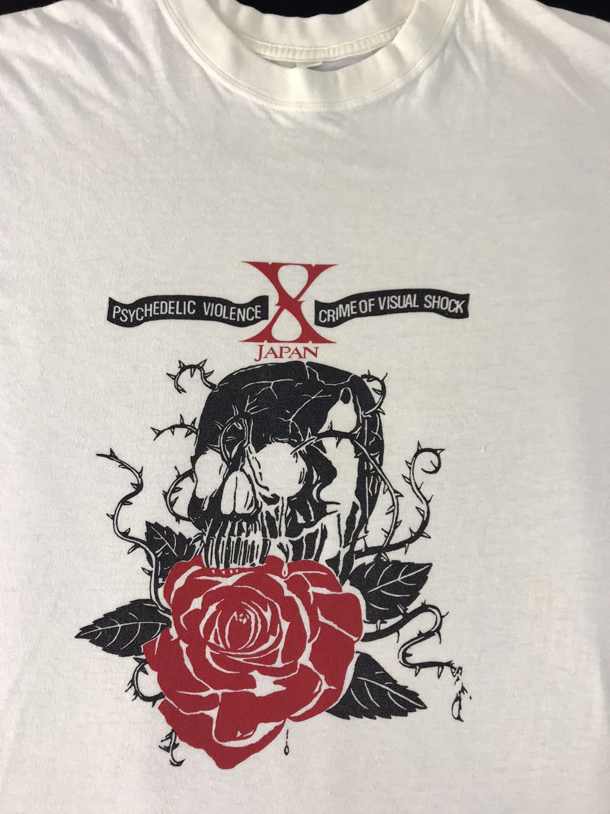 Band Tees × Vintage 90s X Japan Psychedelic Violence Crime Of Visual Shock Roses Size US L / EU 52-54 / 3 - 3 Thumbnail