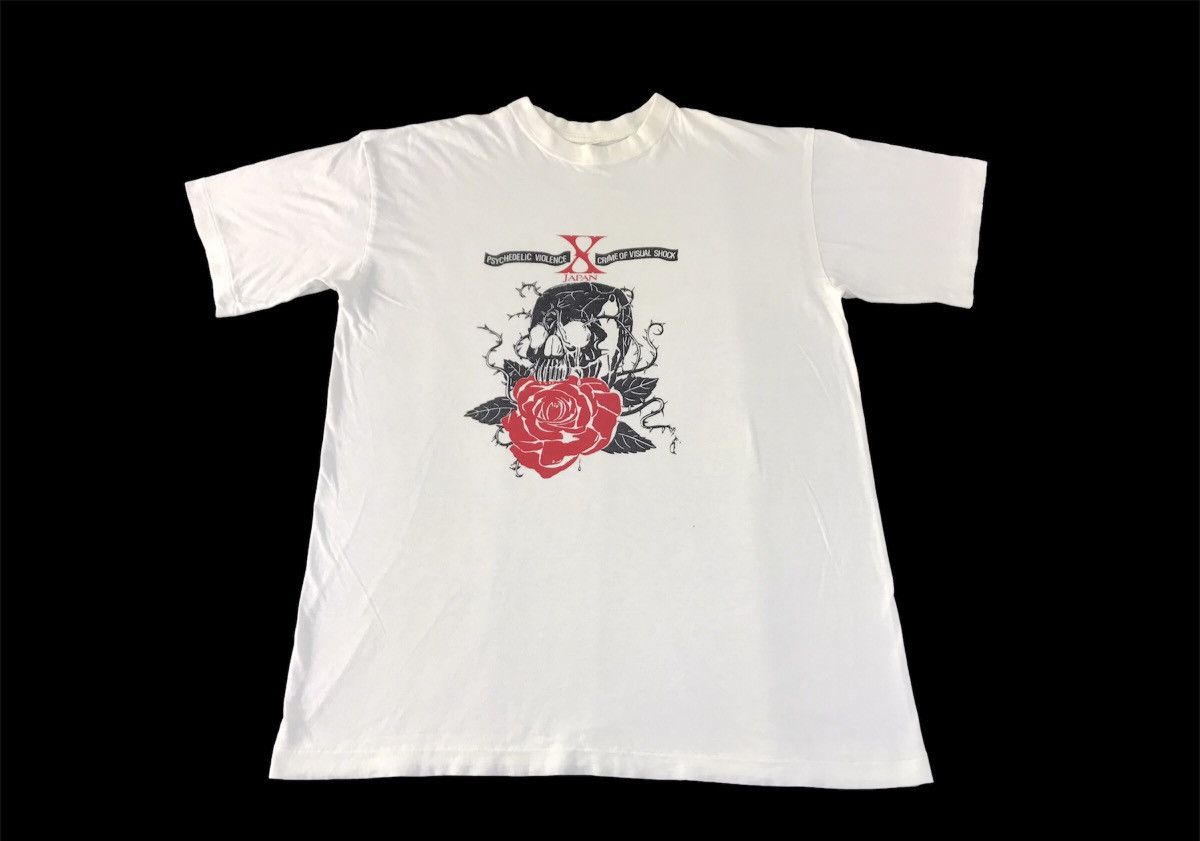 Band Tees × Vintage 90s X Japan Psychedelic Violence Crime Of Visual Shock Roses Size US L / EU 52-54 / 3 - 1 Thumbnail