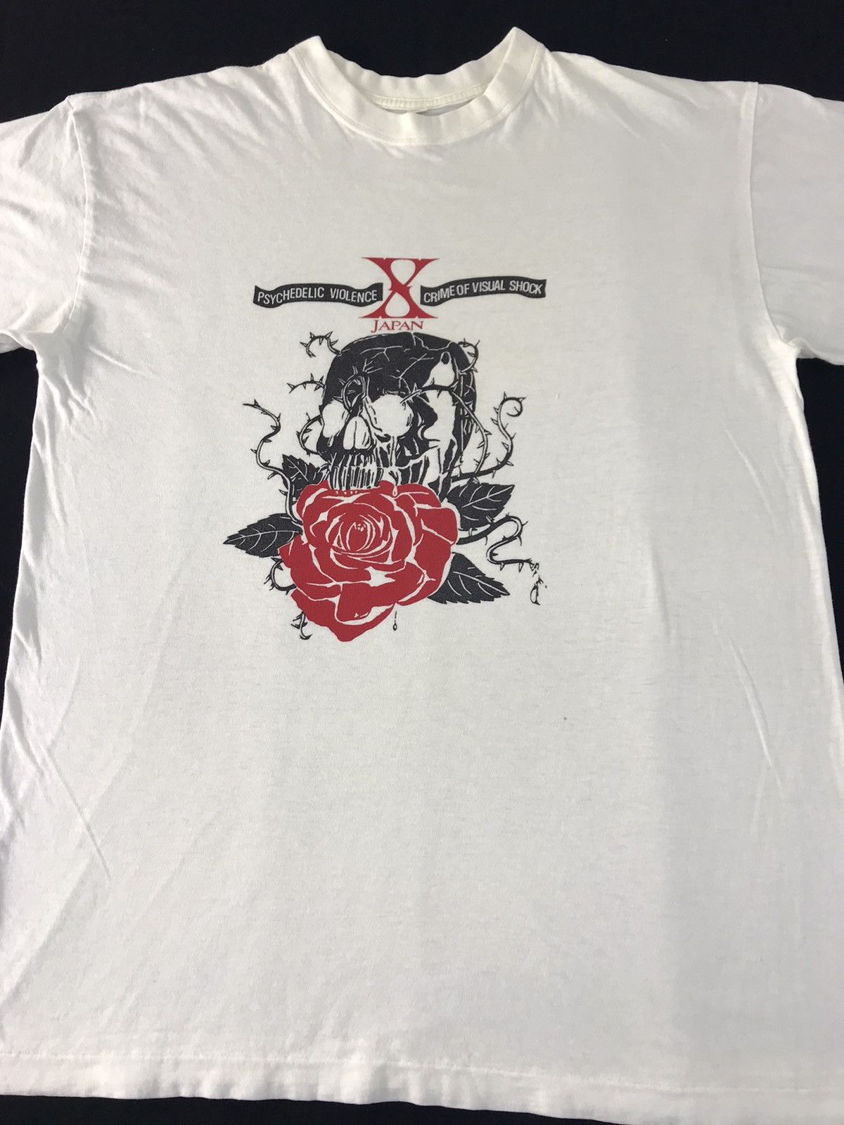 Band Tees × Vintage 90s X Japan Psychedelic Violence Crime Of Visual Shock Roses Size US L / EU 52-54 / 3 - 2 Thumbnail