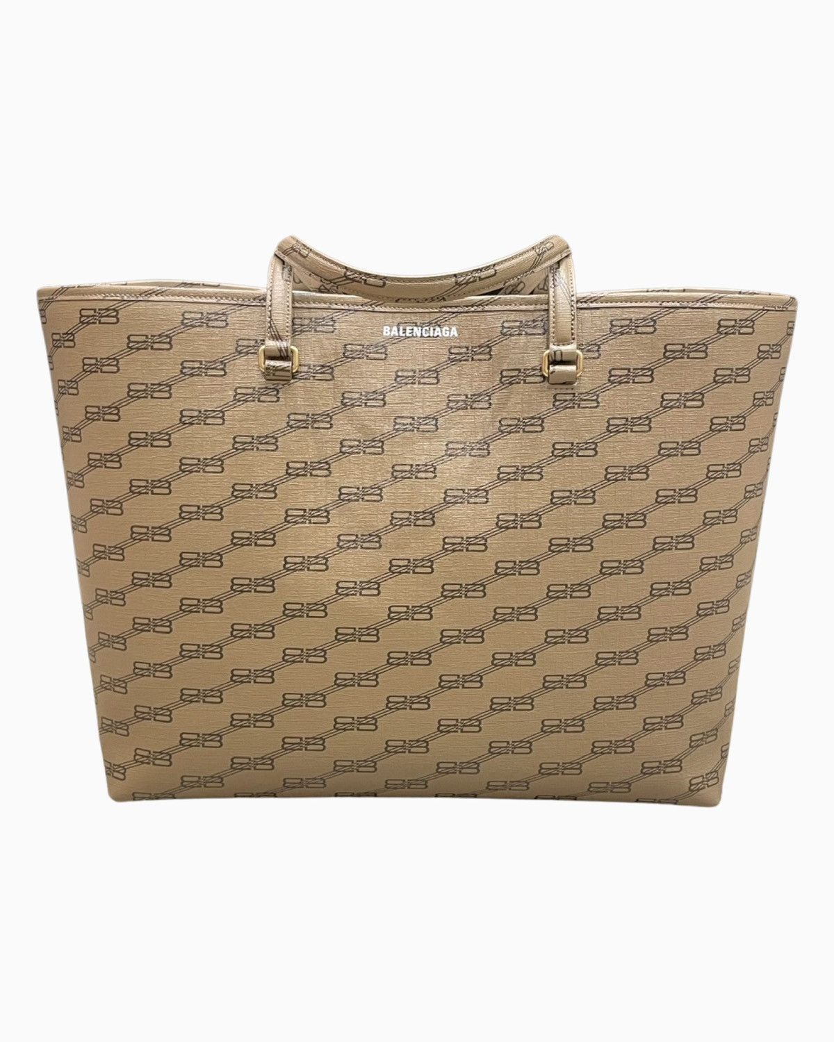 image of Balenciaga Bb Monogram East-West Large Shopper Bag in Beige, Men's