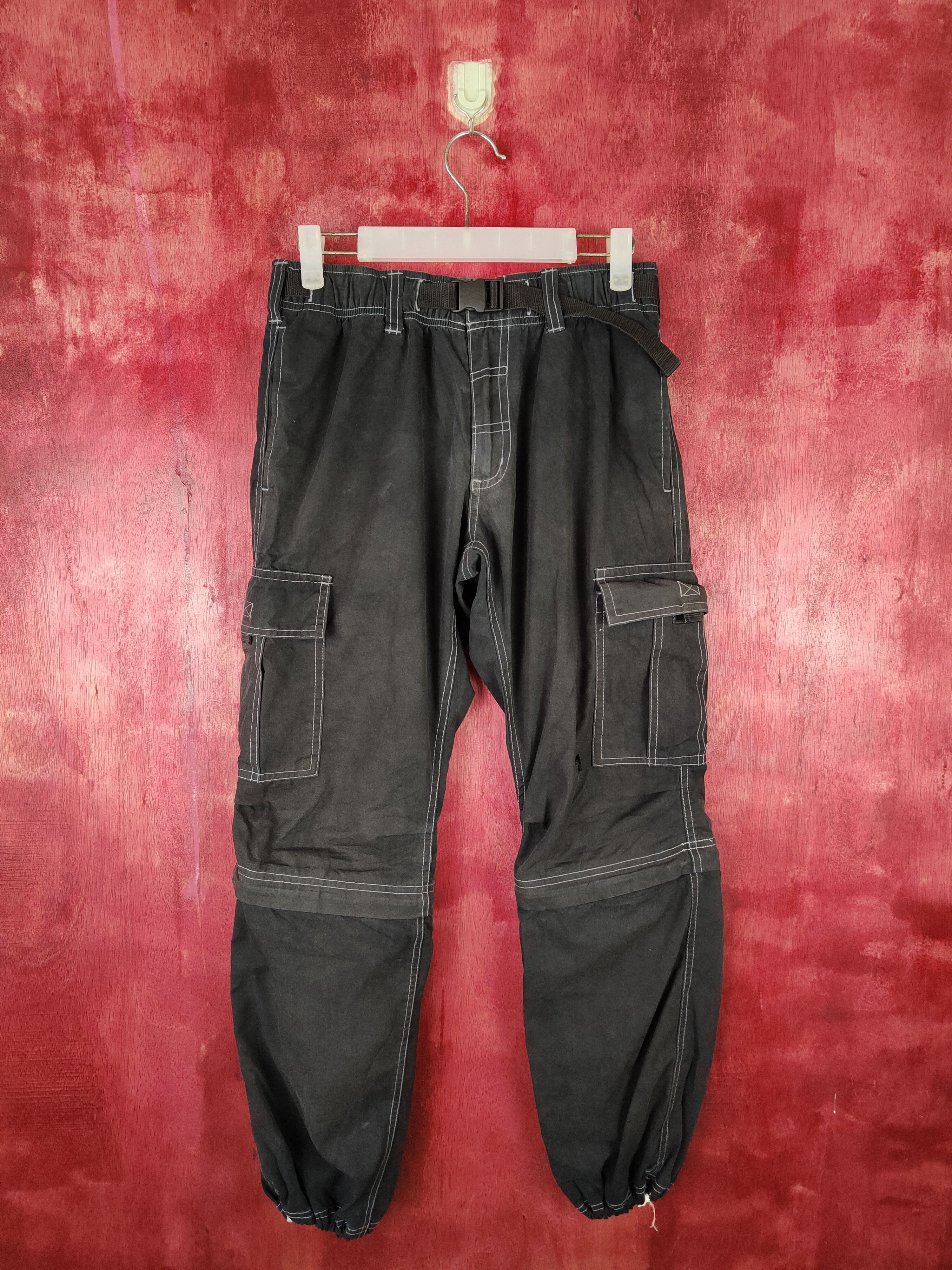 Japanese Brand × Vintage Japanese Brand Black Multi Pocket Tactical Cargo Pants #S552 Size US 29 - 1 Thumbnail