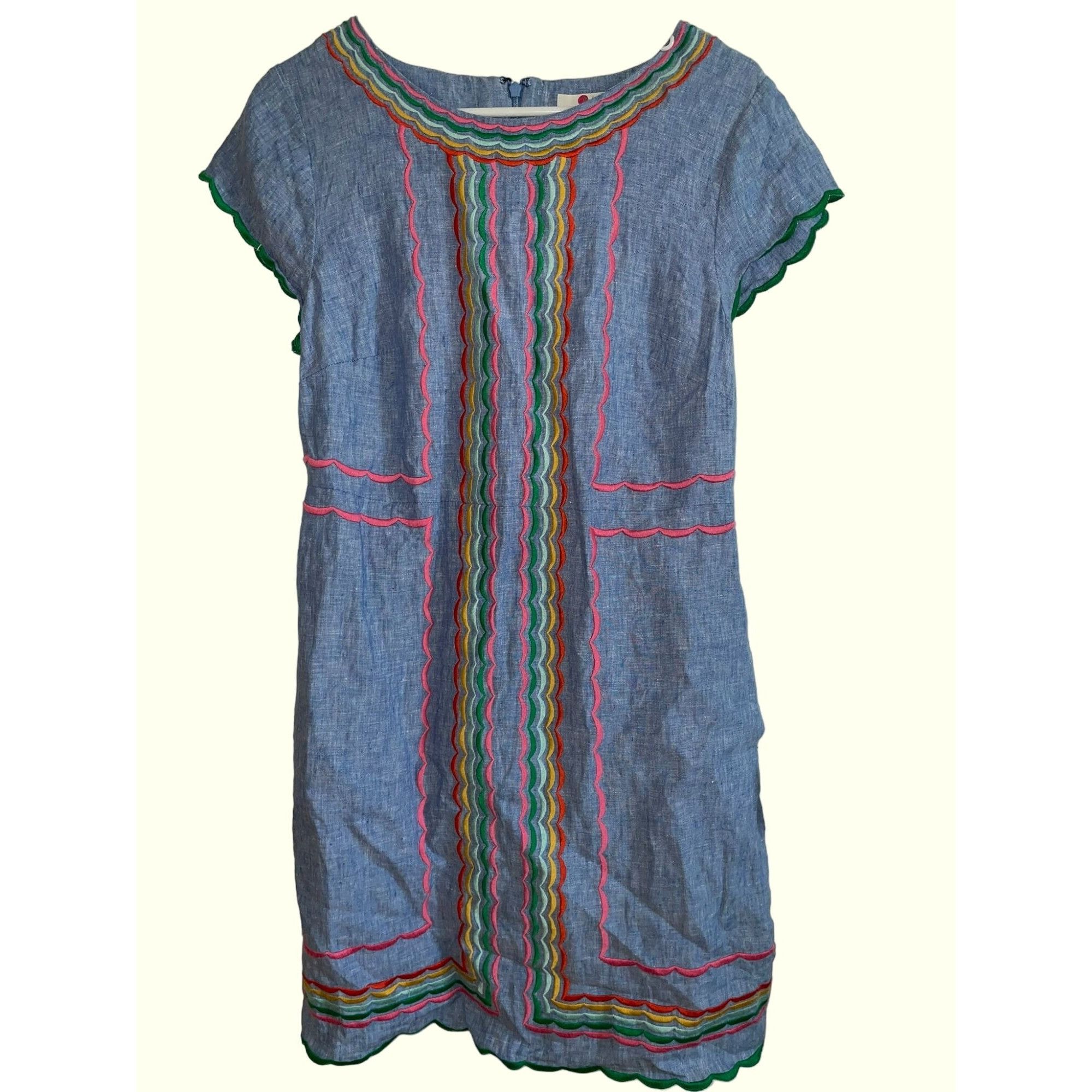 Boden Boden Laura Linen Embroidered Dress Women's Size 10R | Grailed