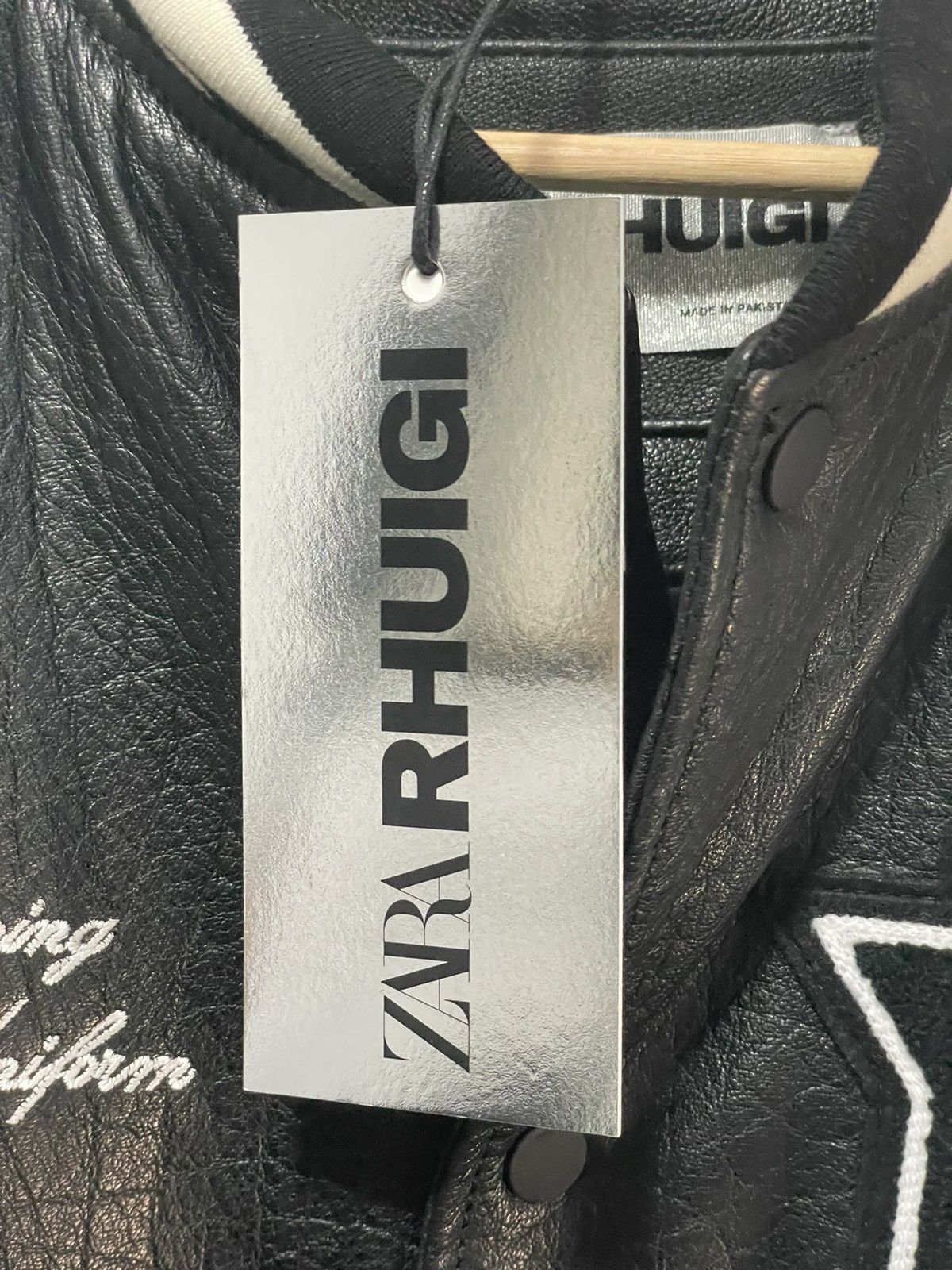 Rhude × Zara X RHUIGI LEATHER BOMBER JACKET BLACK Size US L / EU 52-54 / 3 - 7 Thumbnail