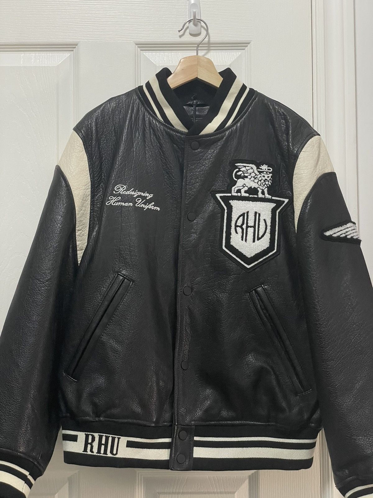 Rhude × Zara X RHUIGI LEATHER BOMBER JACKET BLACK Size US L / EU 52-54 / 3 - 3 Thumbnail