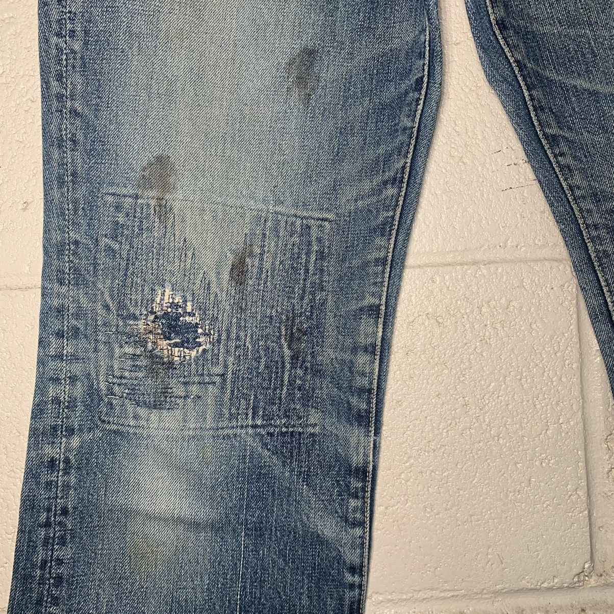 Kapital × Kapital Kountry Kapital Distressed Repaired Flared Denim Jeans 28x27 Size US 28 / EU 44 - 7 Thumbnail