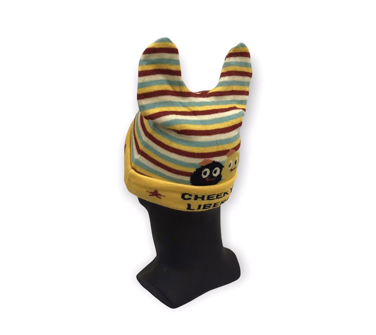Japanese Brand × Vintage Japanese Brand Bunny Devil Horn Stripe Beanie Hat Size ONE SIZE - 3 Thumbnail