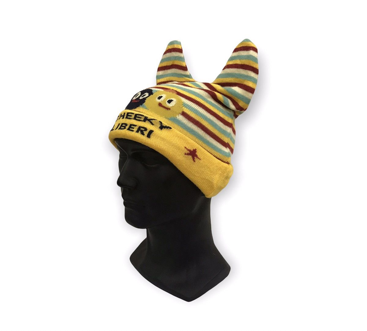 Japanese Brand Bunny Devil Horn Stripe Beanie Hat