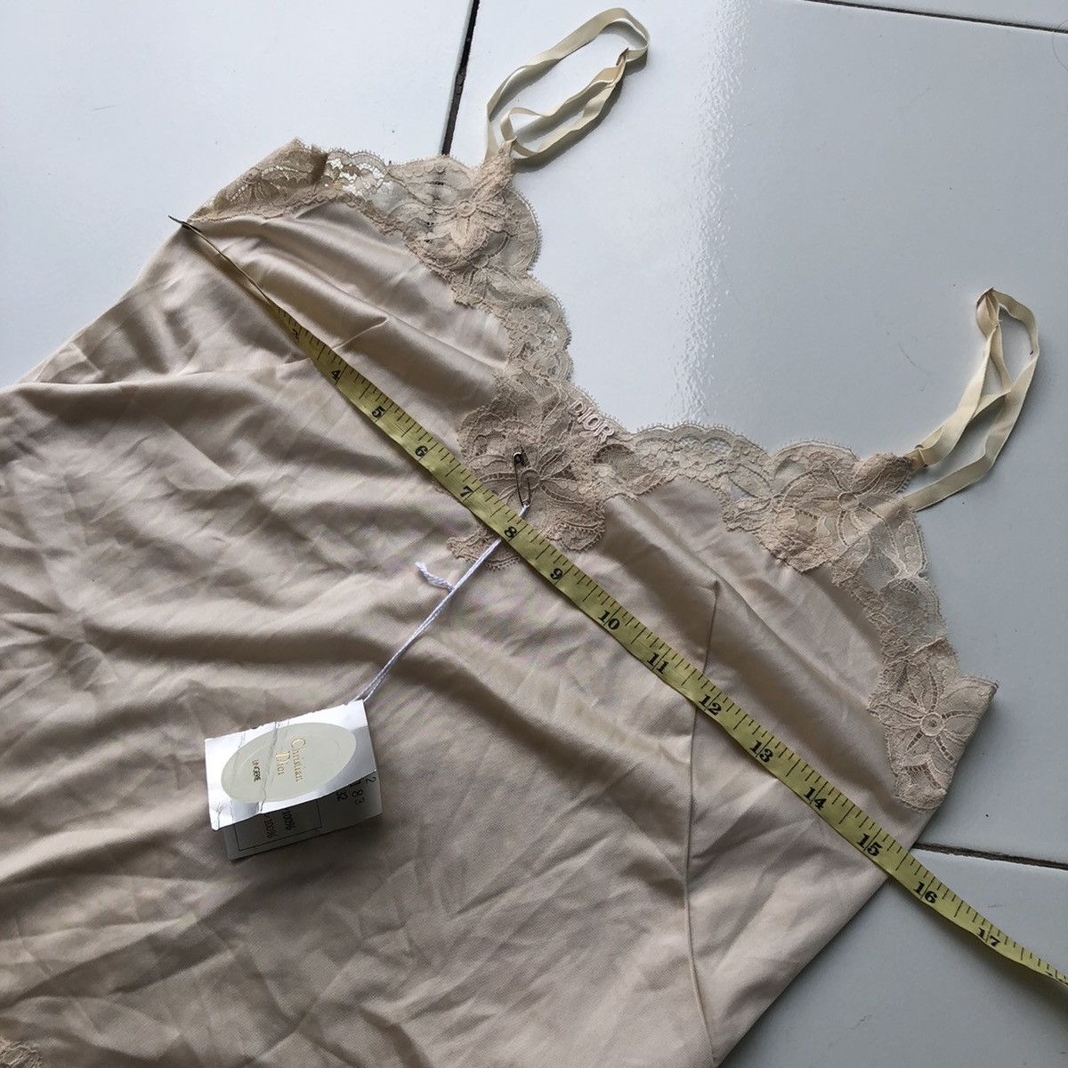Christian Dior Monsieur × Vintage 🔥NOS Christian Dior Lingerie Top Lace Pure Silk Size M / US 6-8 / IT 42-44 - 6 Thumbnail