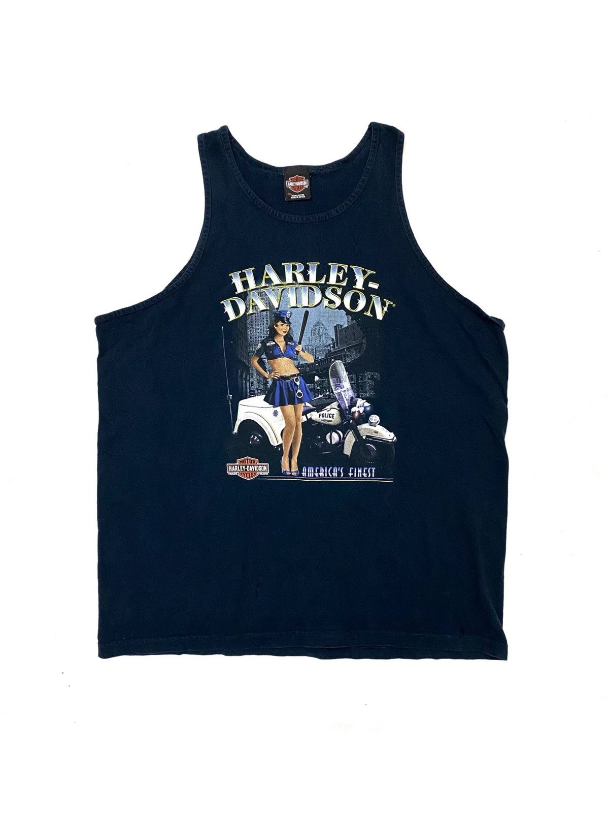 Harley Davidson Vintage Harley Davidson America’s Finest Police Sleeveless Size US XXL / EU 58 / 5 - 1 Thumbnail
