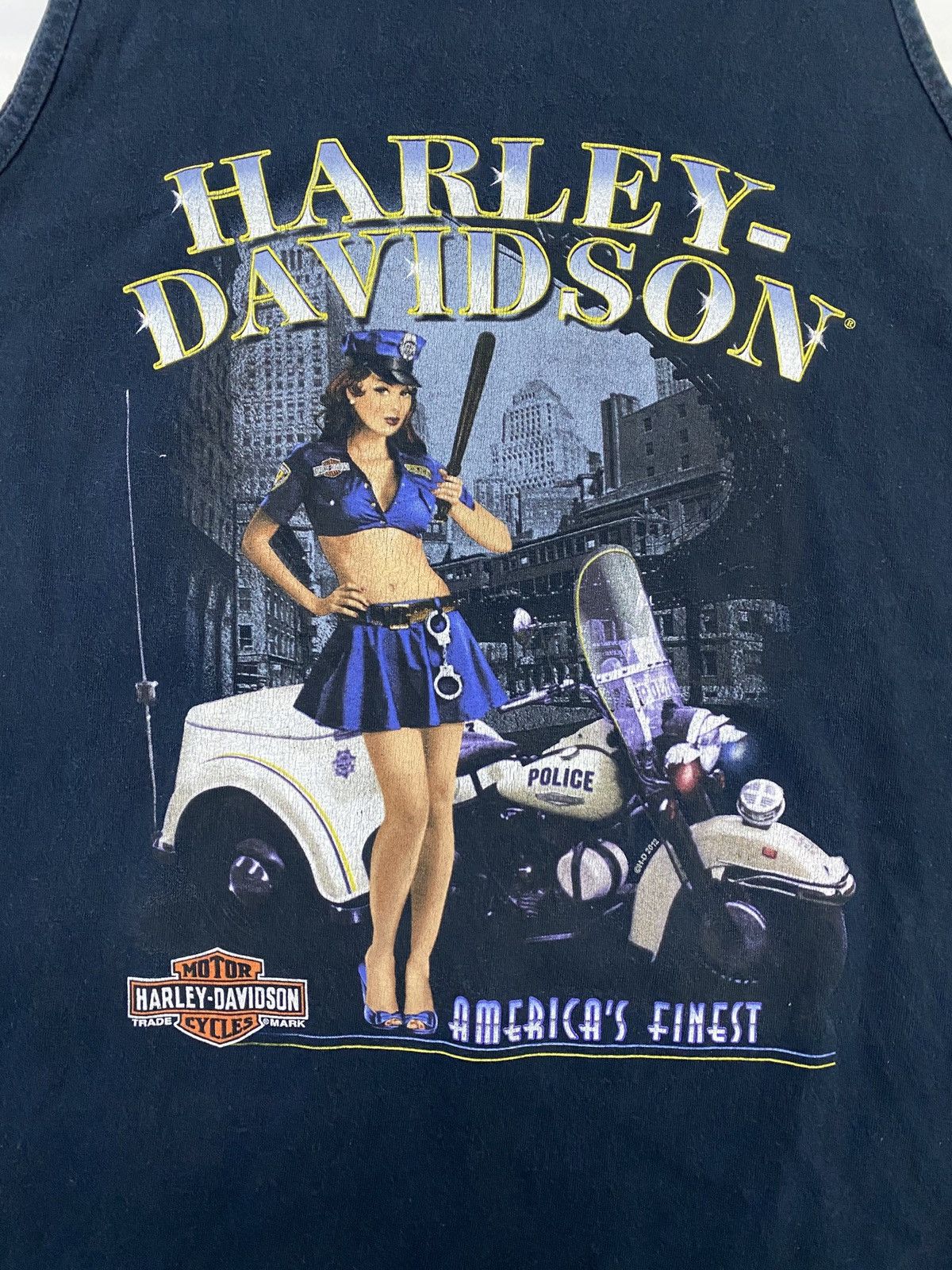 Harley Davidson Vintage Harley Davidson America’s Finest Police Sleeveless Size US XXL / EU 58 / 5 - 2 Thumbnail