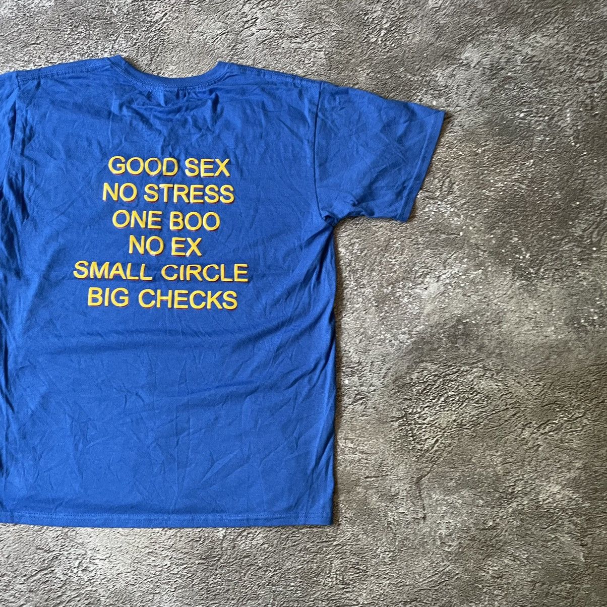 Vintage Vintage Y2K Graphic Tee Good Sex No Stress Slogan Blue M Size US M / EU 48-50 / 2 - 3 Thumbnail