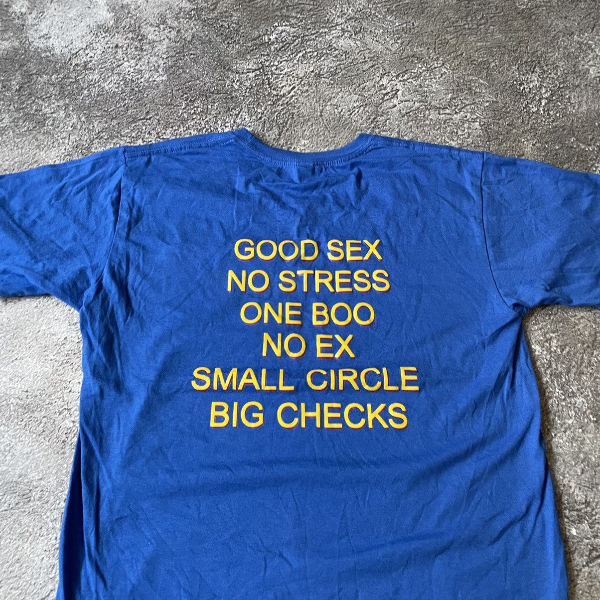 Vintage Vintage Y2K Graphic Tee Good Sex No Stress Slogan Blue M Size US M / EU 48-50 / 2 - 5 Thumbnail