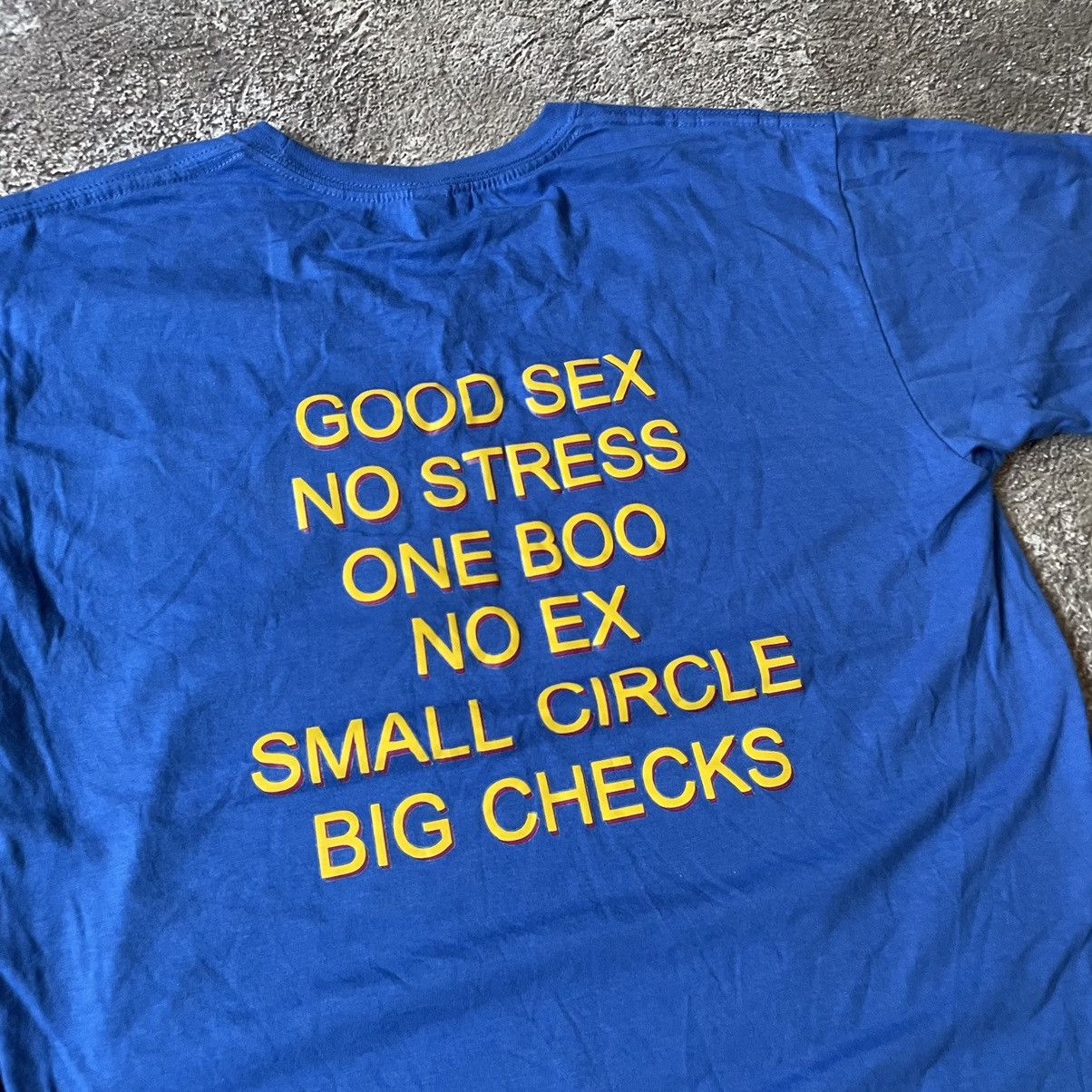 Vintage Vintage Y2K Graphic Tee Good Sex No Stress Slogan Blue M Size US M / EU 48-50 / 2 - 6 Thumbnail