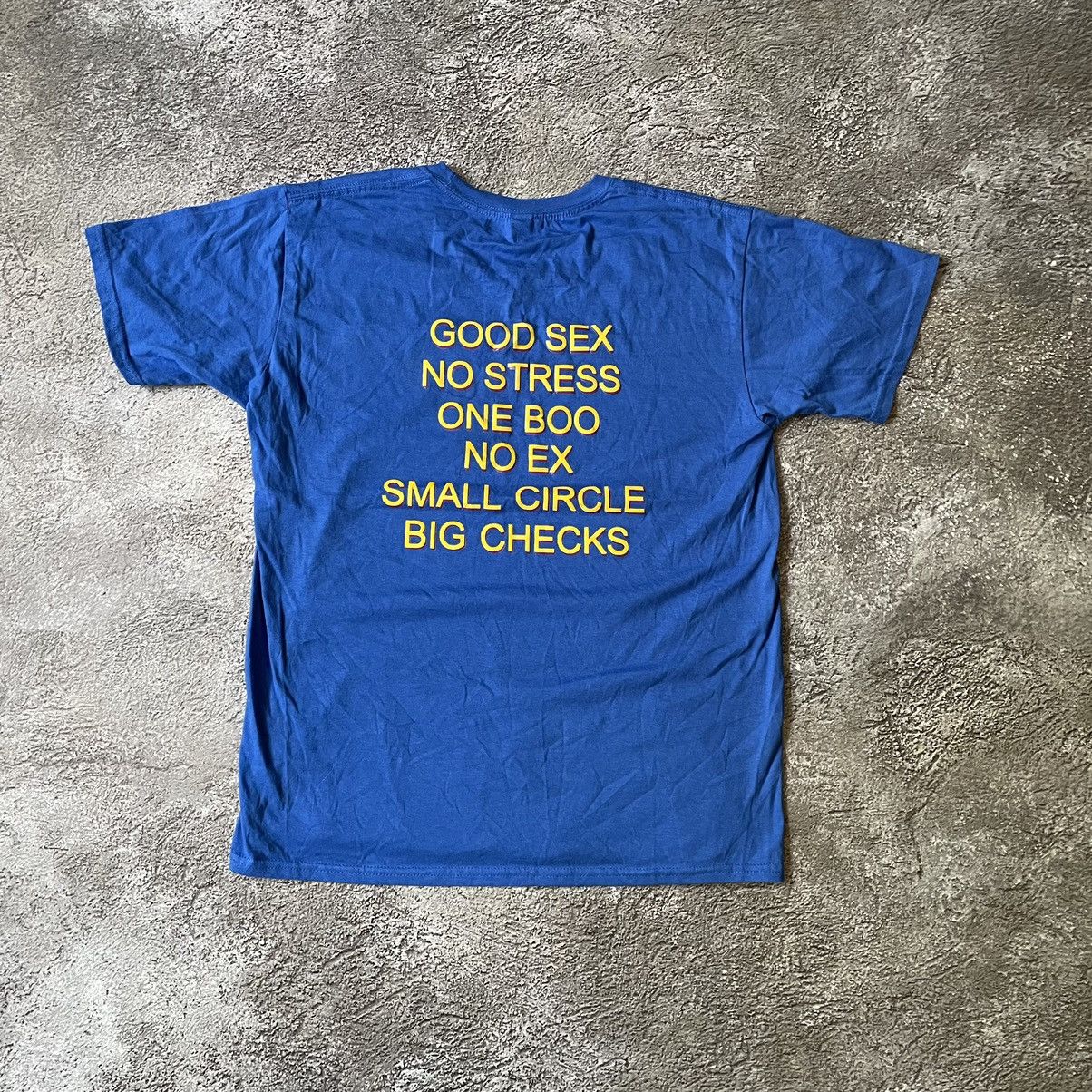 Vintage Vintage Y2K Graphic Tee Good Sex No Stress Slogan Blue M Size US M / EU 48-50 / 2 - 2 Thumbnail