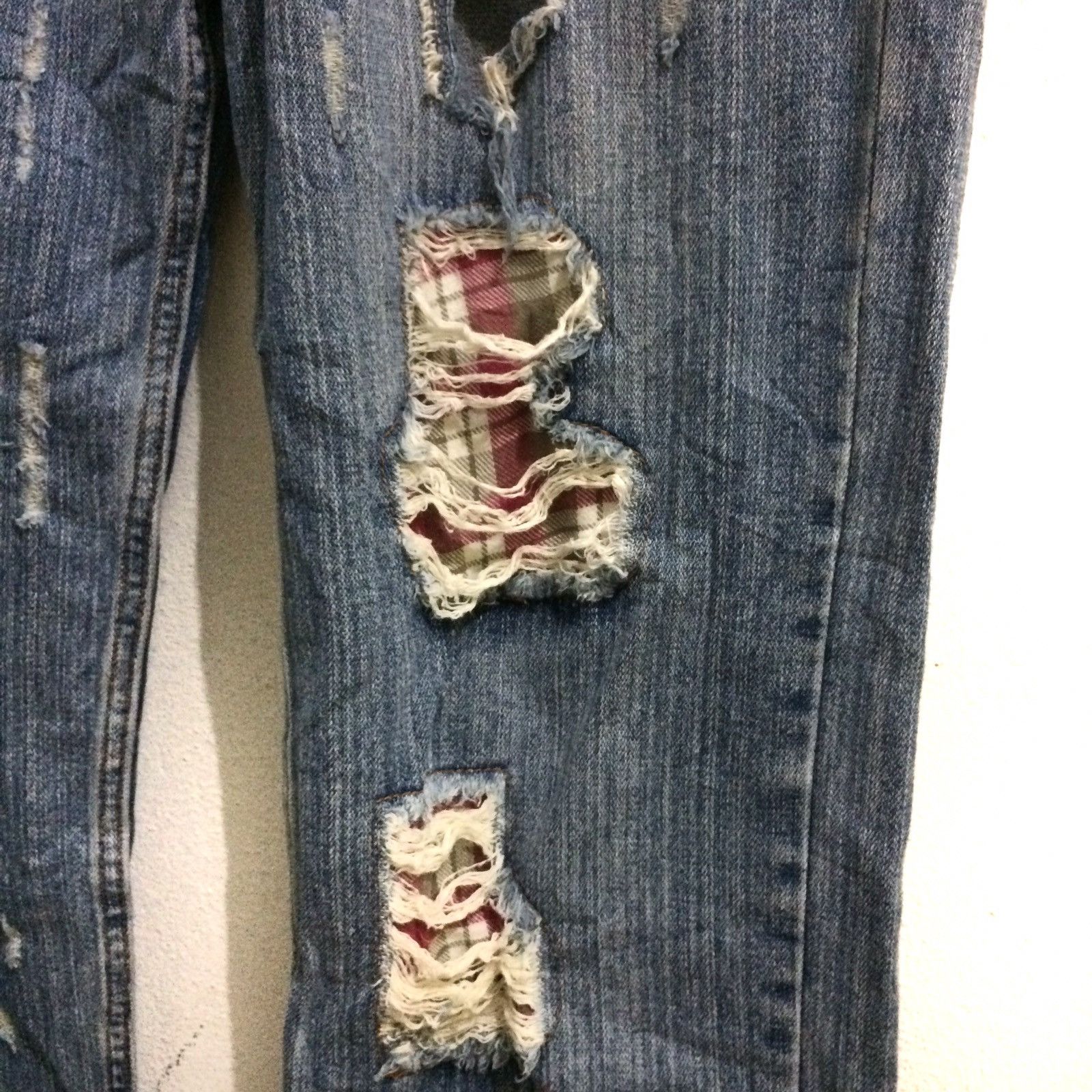 14th Addiction × If Six Was Nine × Japanese Brand Designer Nylaus Jeans Distressed Patchwork Flare Jeans Size US 32 / EU 48 - 3 Thumbnail