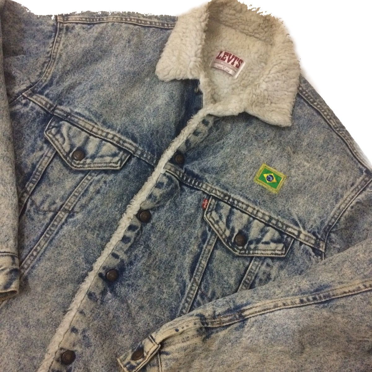 Levi's × Levi's Vintage Clothing × Vintage Vintage Levi’s 80’s Acid Wash Sherpa Jacket Size US M / EU 48-50 / 2 - 5 Thumbnail