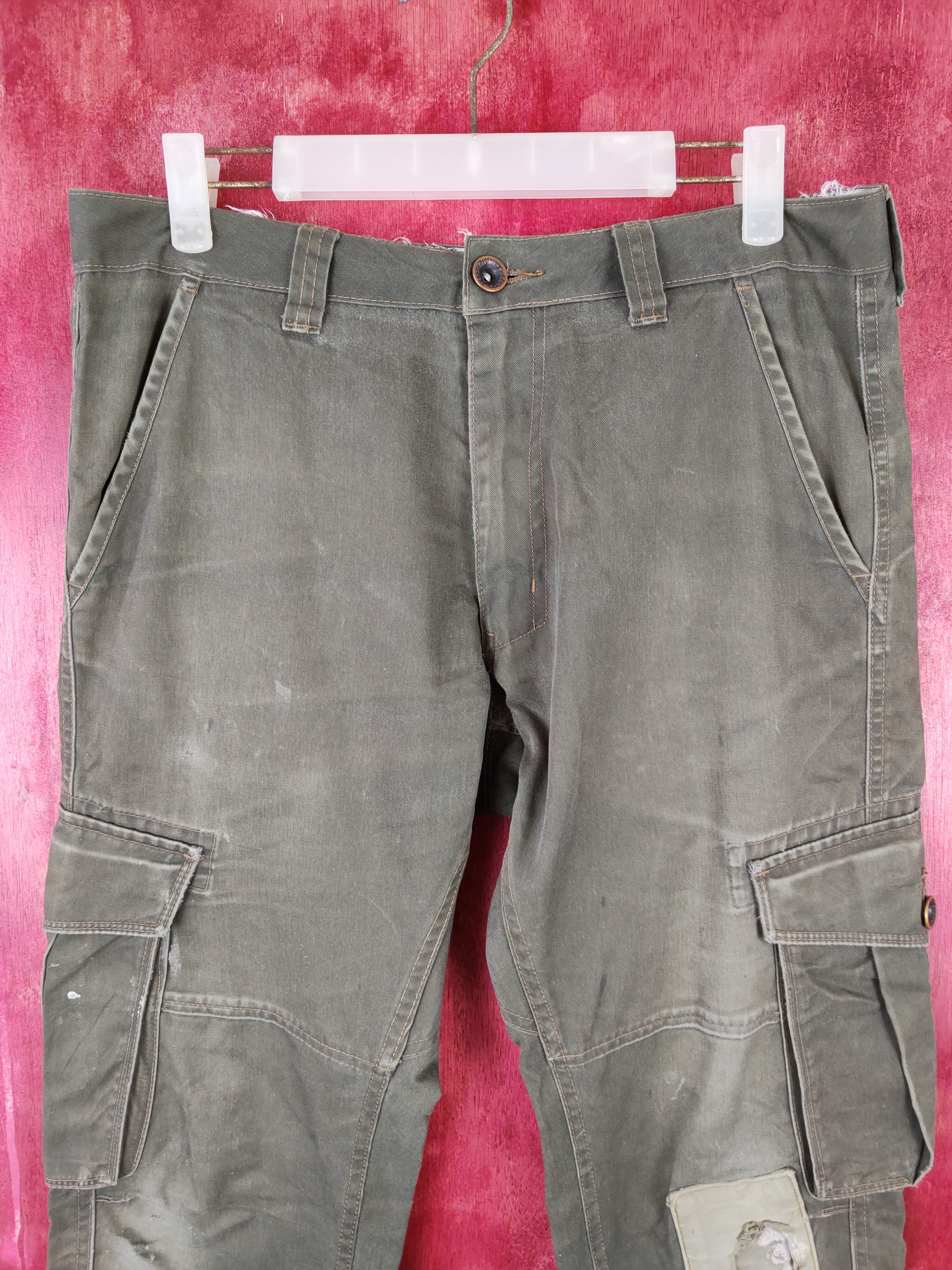 Dickies Dickies Army Green Faded Multi Pocket Cargo Pants #S553 Size US 33 - 2 Thumbnail