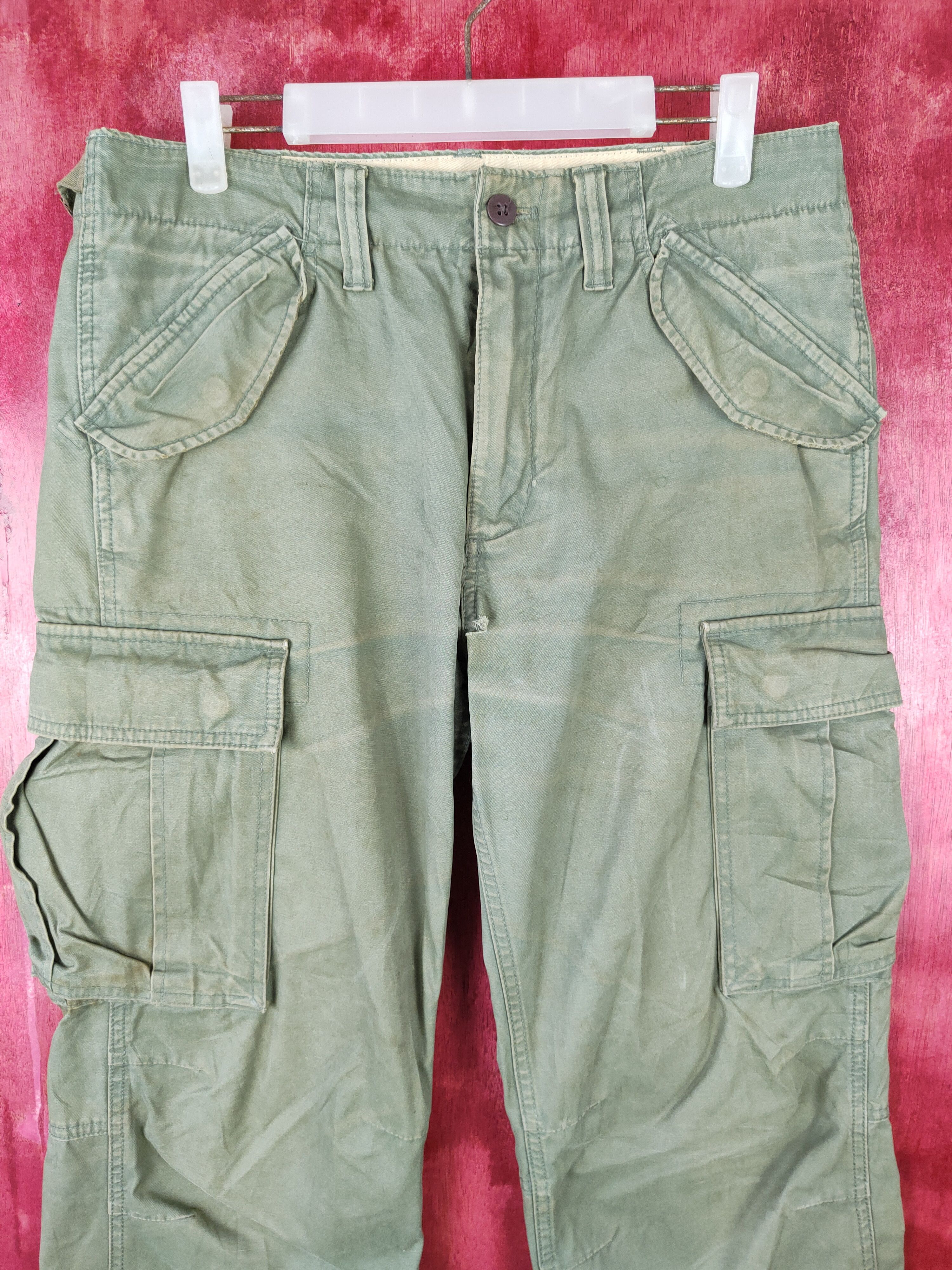 Gap Gap Khakis Faded Multi Pocket Tactical Cargo Pants #S568 Size US 32 / EU 48 - 2 Thumbnail