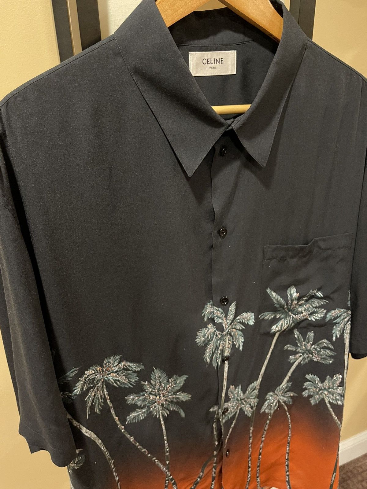 Celine × Hedi Slimane Celine Sequin-Embellished Palm Trees Printed Degrade Shirt Size US L / EU 52-54 / 3 - 2 Thumbnail